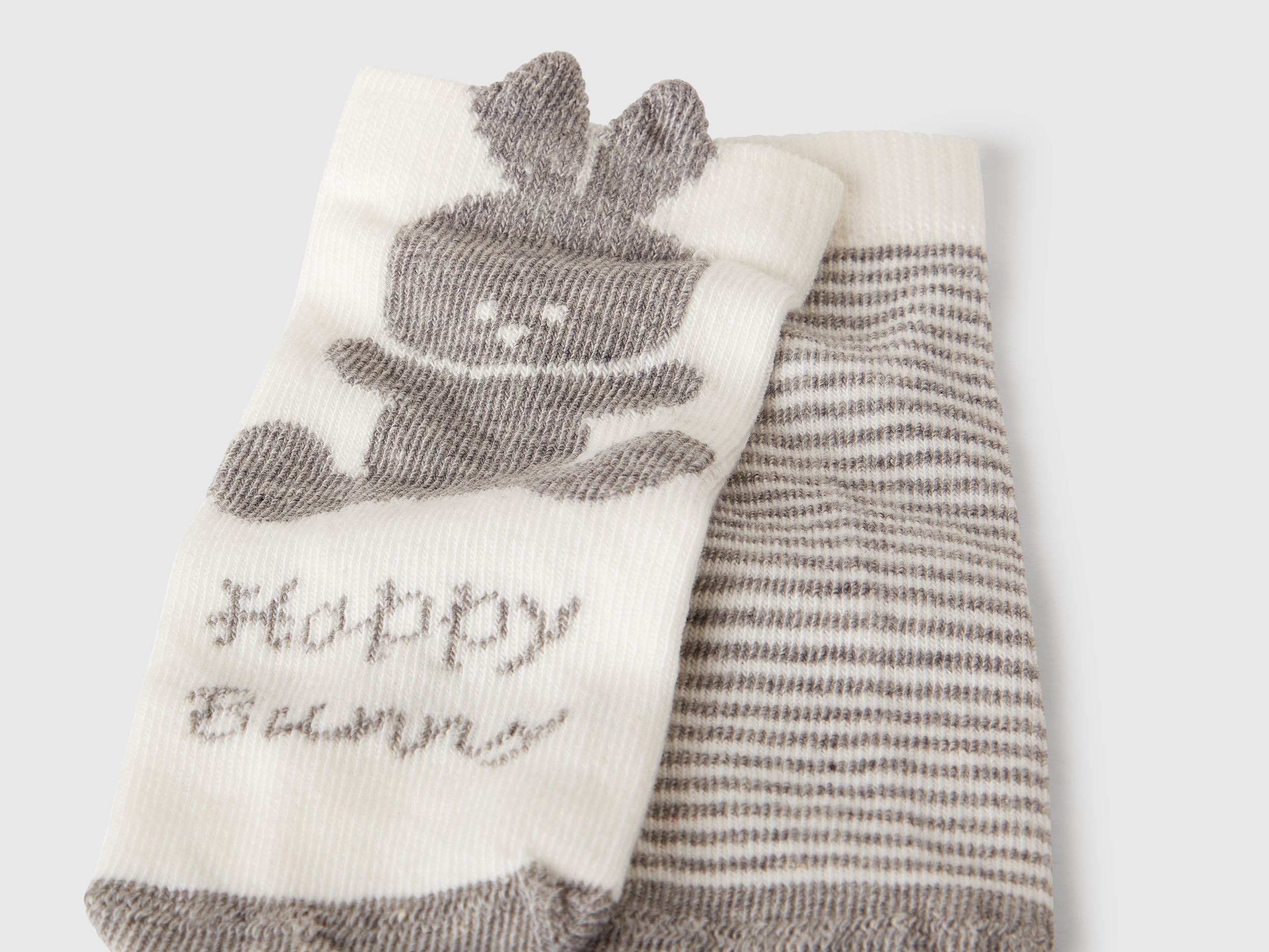 Thumbnail - Benetton, Set Socken Mit Streifen Und Hase, size 62, Bunt, unisex