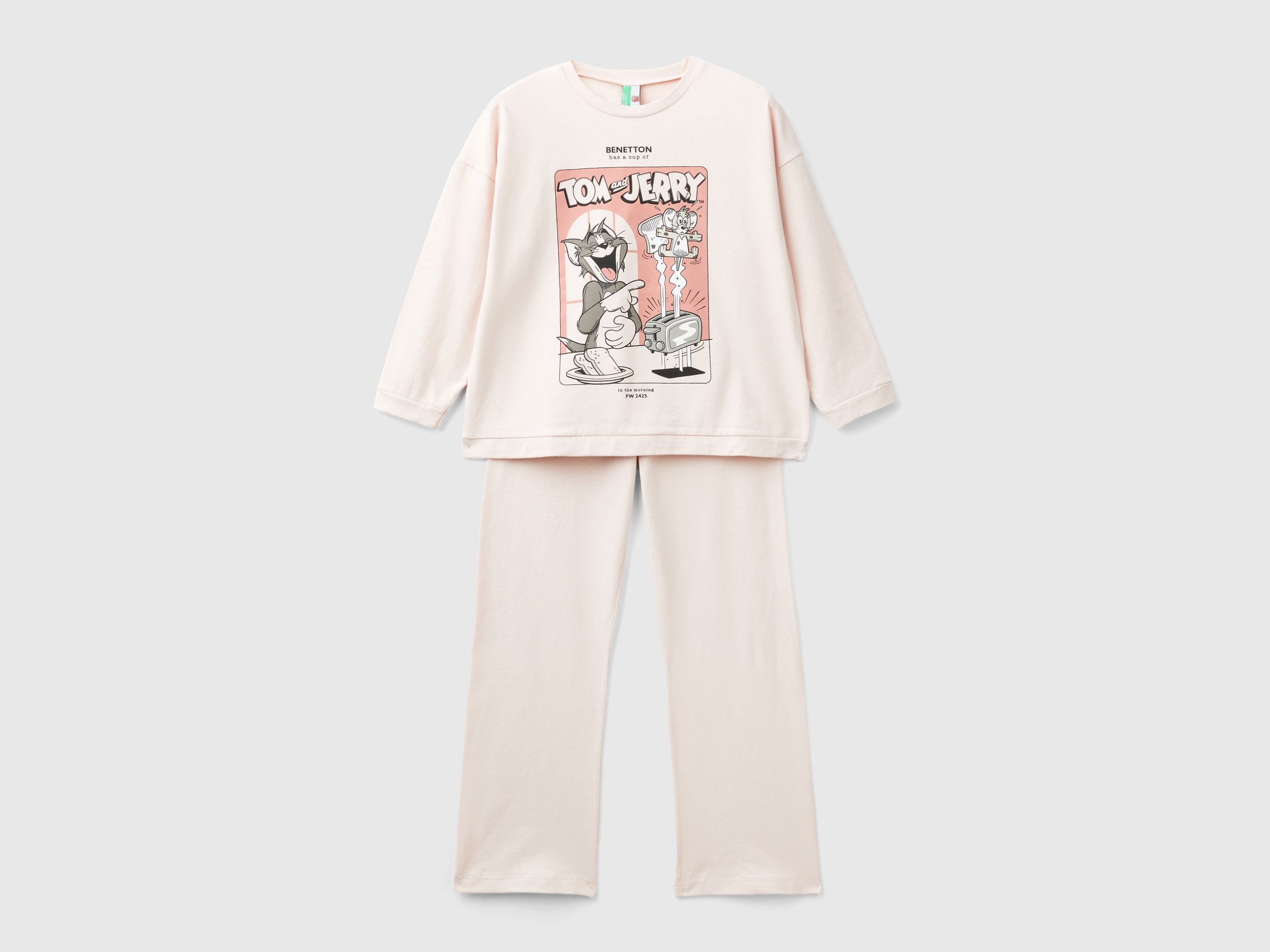 Benetton, Pyjama Tom & Jerry, size XS, Zartrosa, female