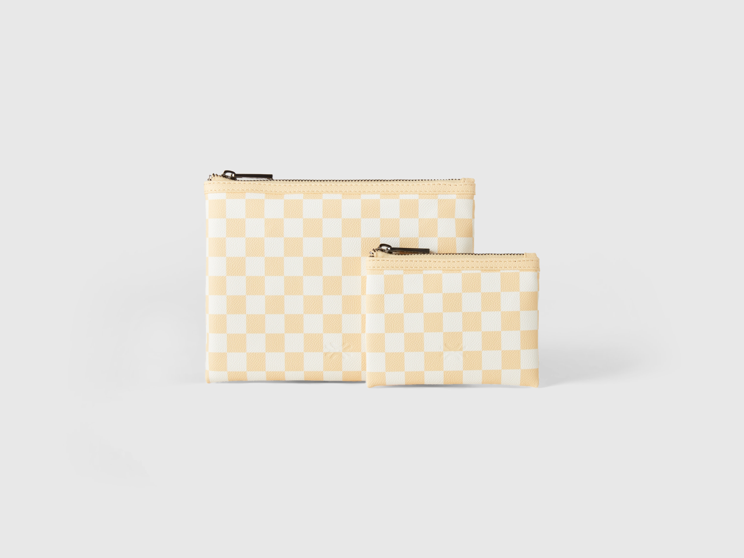 Benetton, Two Bags With White And Yellow Checkers, size OS, Multi-color, Women