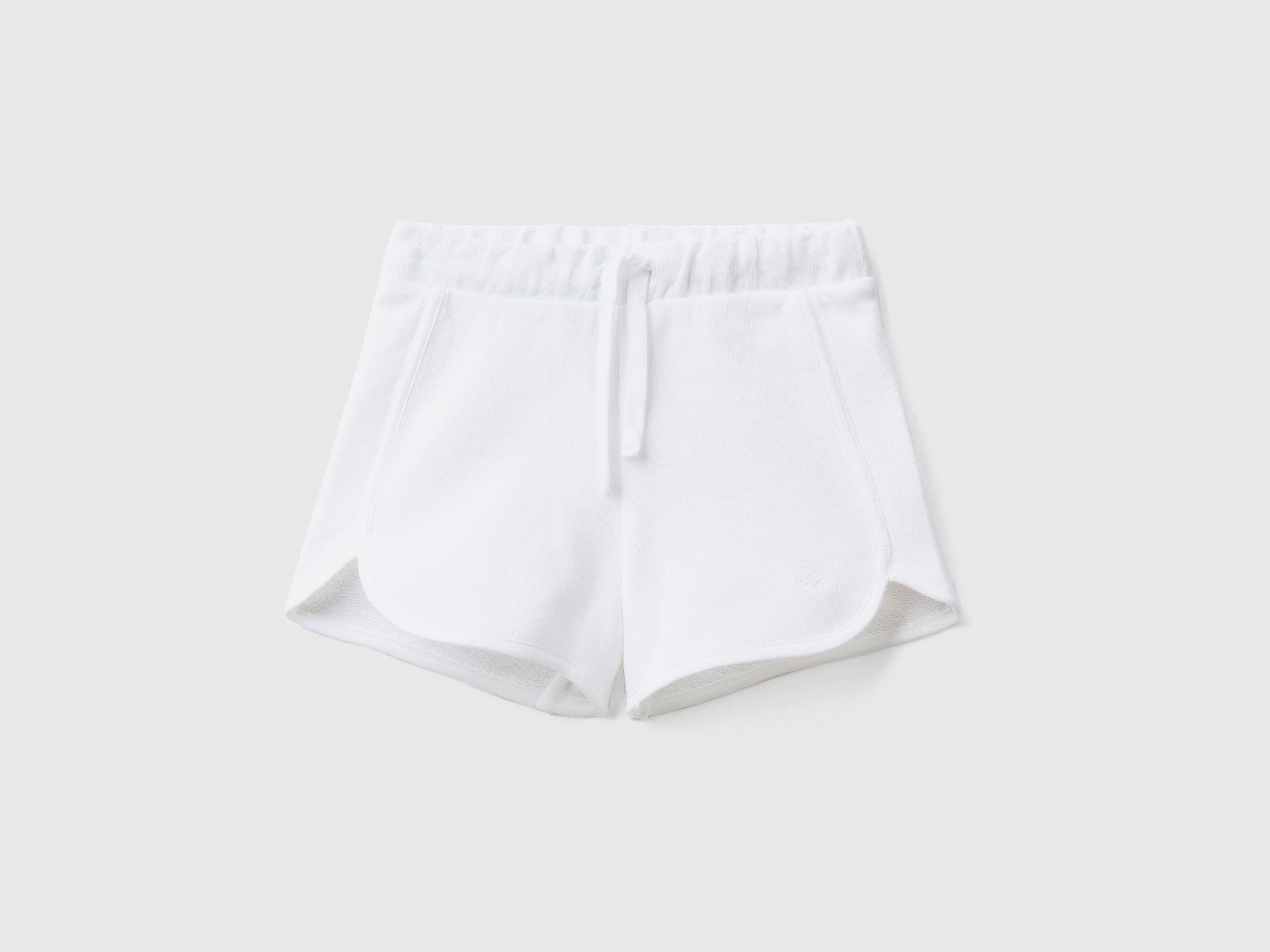 Benetton, Sweat Shorts In 100% Organic Cotton, size 3-4, White, Kids