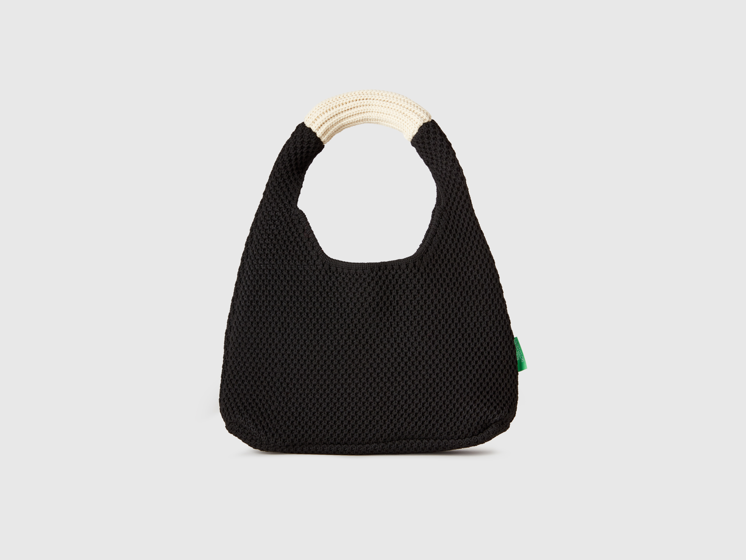 Benetton, Small Crochet Shoulder Bag, size OS, Black, Women