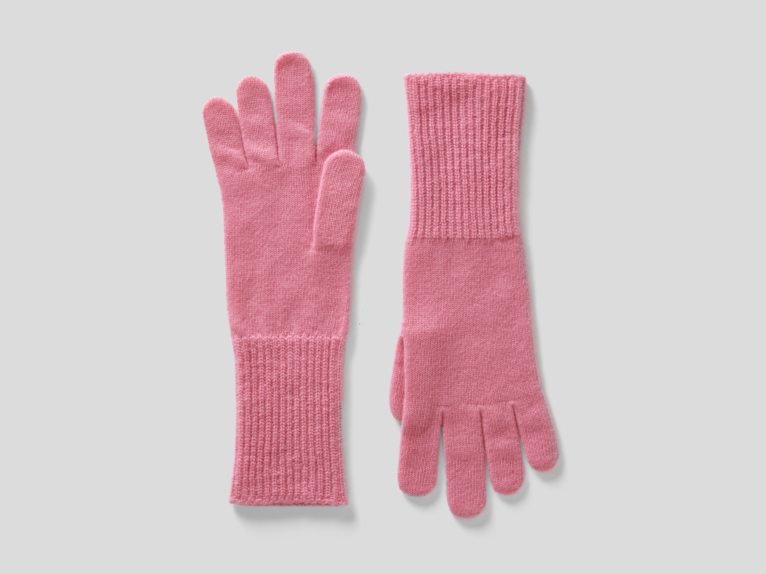 benetton, gloves in pure virgin wool, size os, pink, women