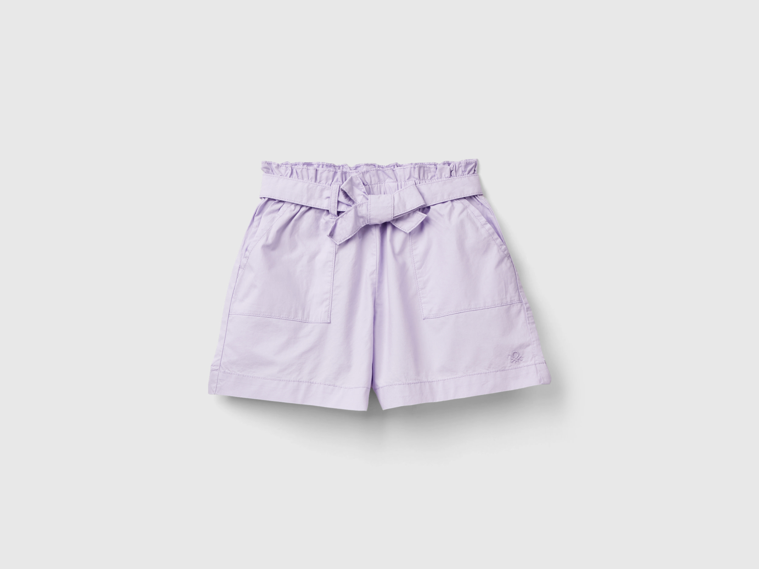 Benetton, Pantaloni Corti Paperbag, Lilla, Bambini