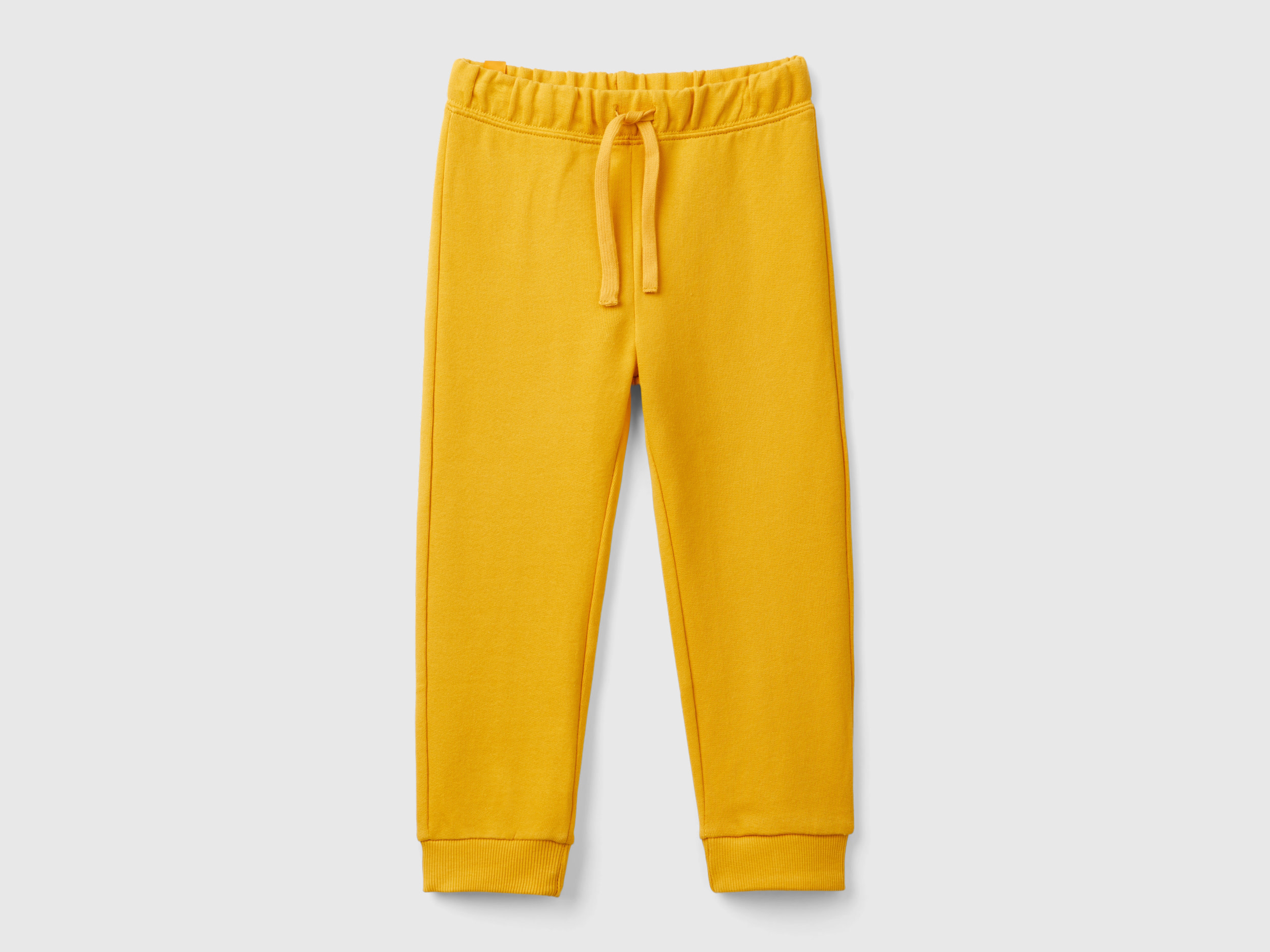 Benetton, Joggers In Felpa Regular Fit, Senape, Bambini