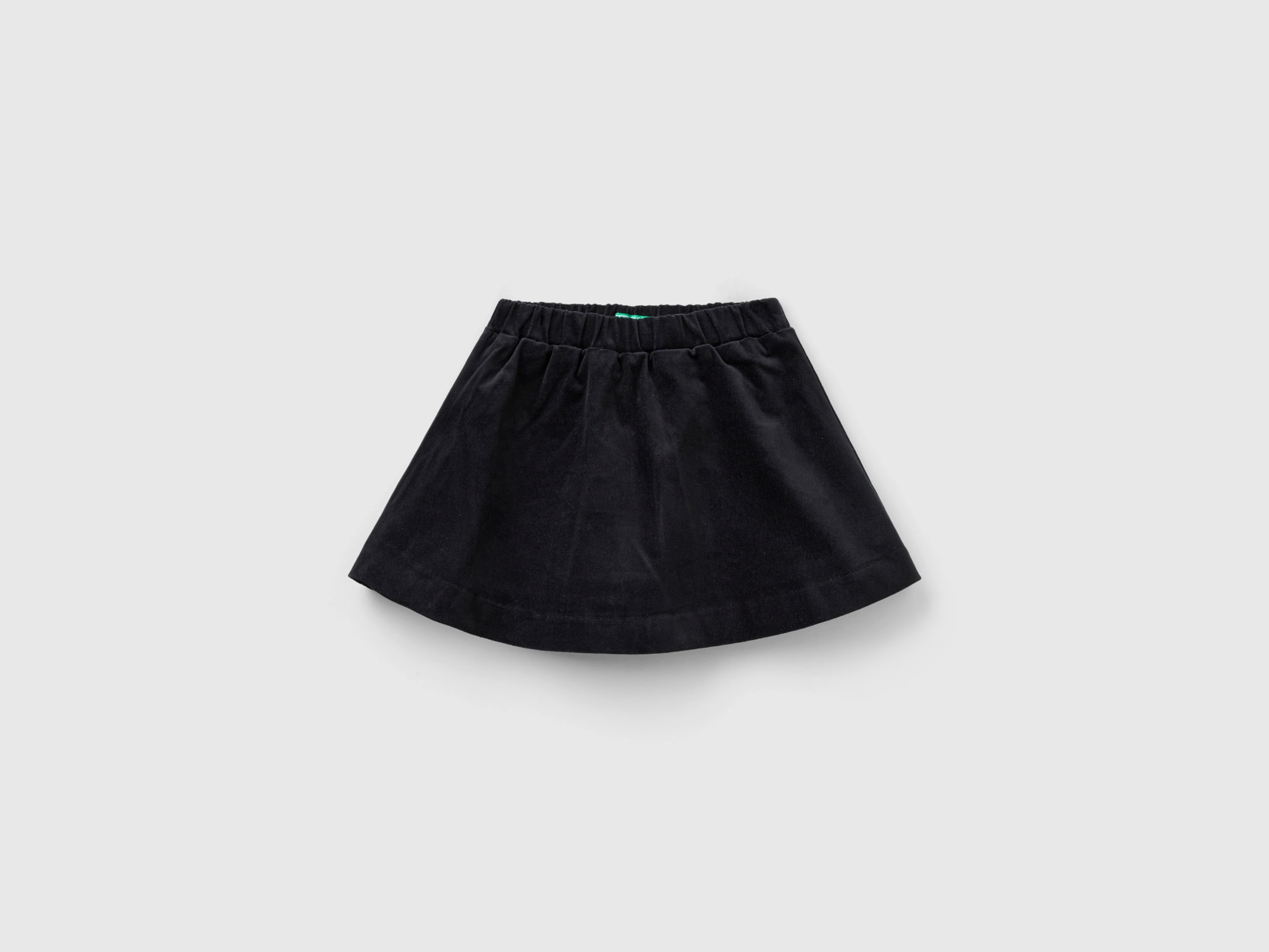 Benetton, Smooth Velvet Mini Skirt, size 18-24, Black, Kids