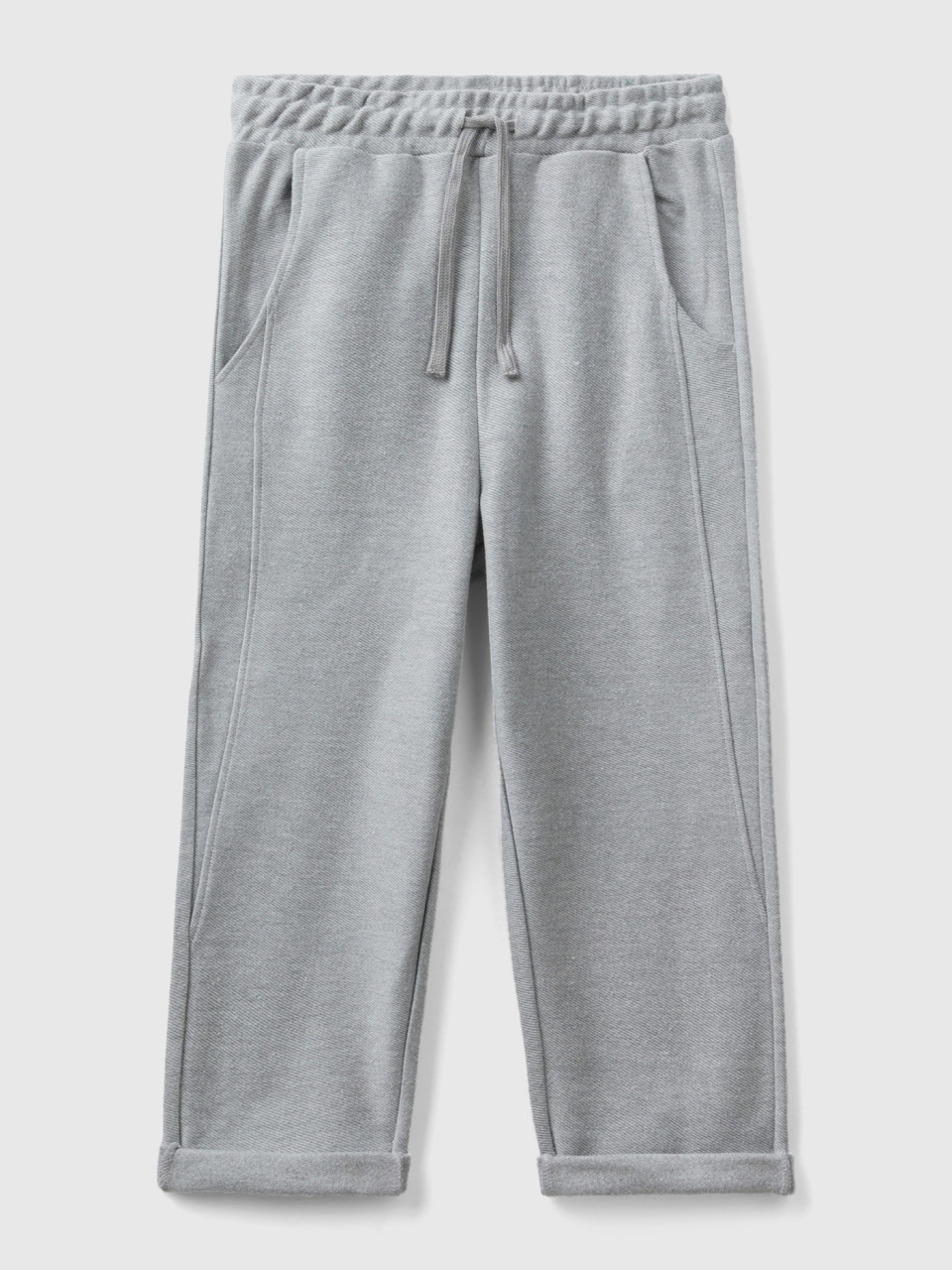 Benetton, Carrot Fit Joggers With be Embroidery, Gray, Kids