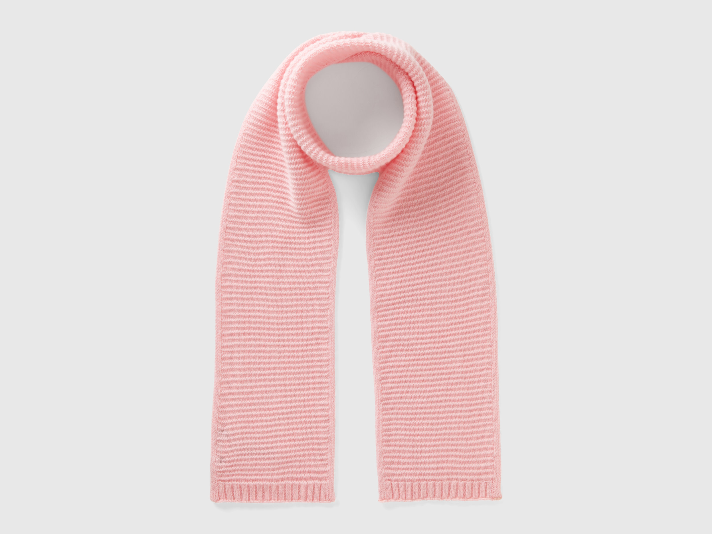 Benetton, Knit Scarf In Stretch Wool Blend, size 1-3, Pink, Kids