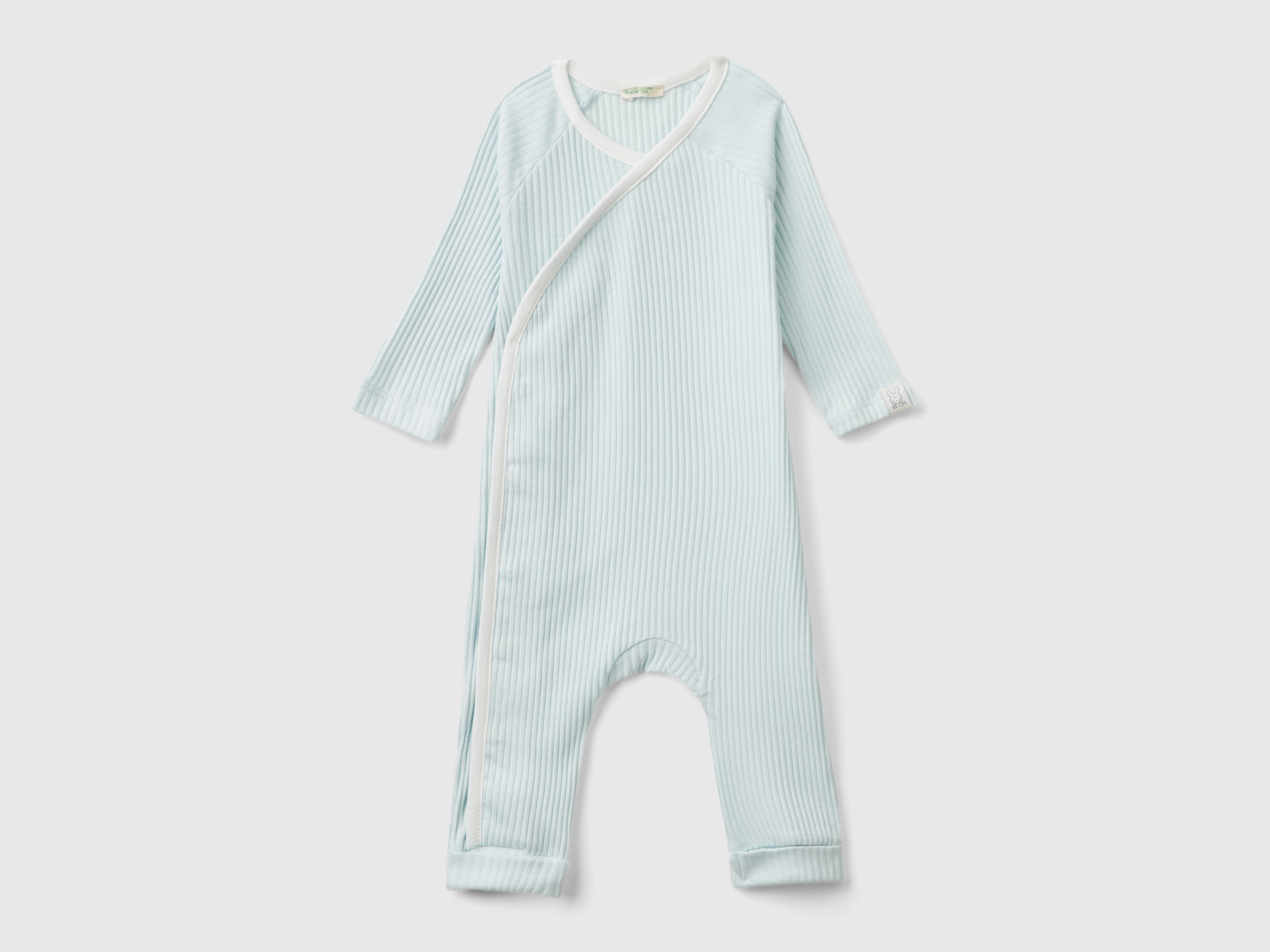 Benetton, Tutina A Costine In Cotone Bio, Verde Chiaro, Bambini