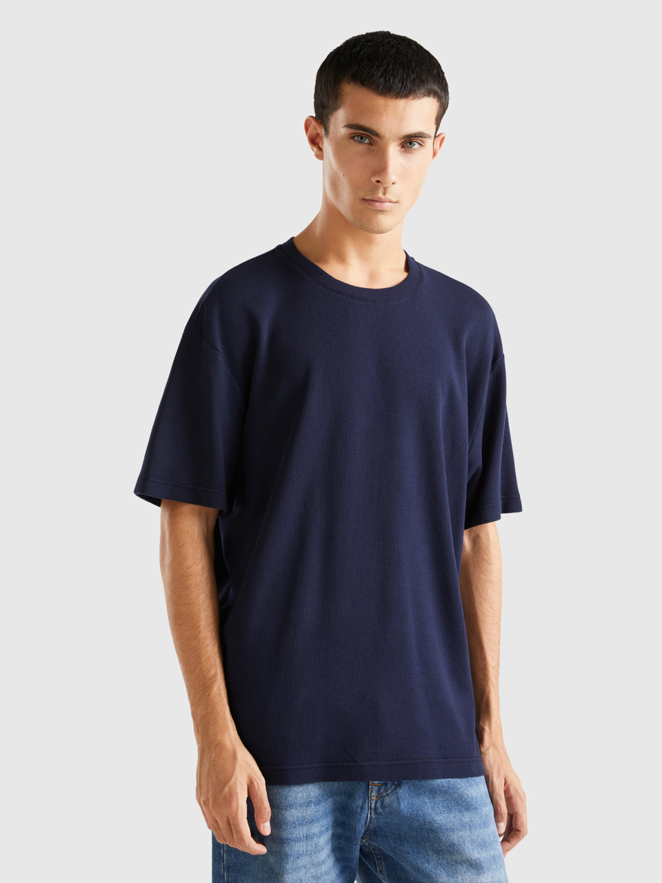 Benetton, Relaxed Fit T-shirt, Dark Blue, Men