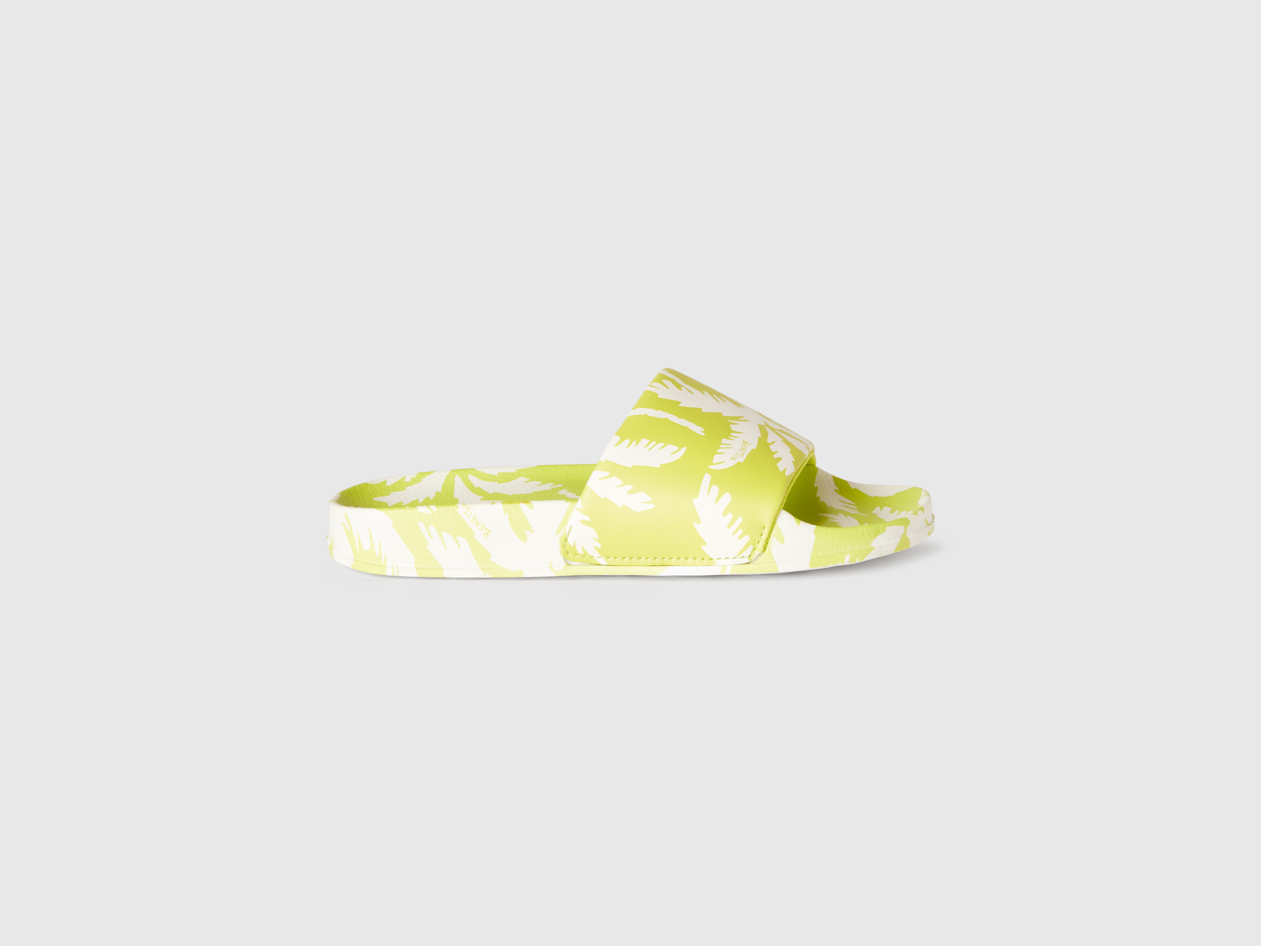 Benetton, Slippers With Tropical Print, size 6Y, Lime, Kids