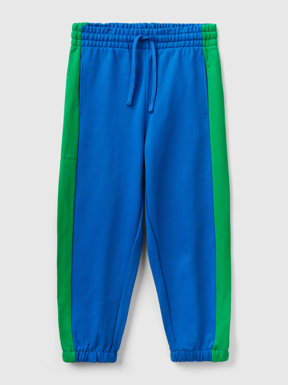 Benetton, Balloon Fit Joggers With Side Bands, Bright Blue, Kids
