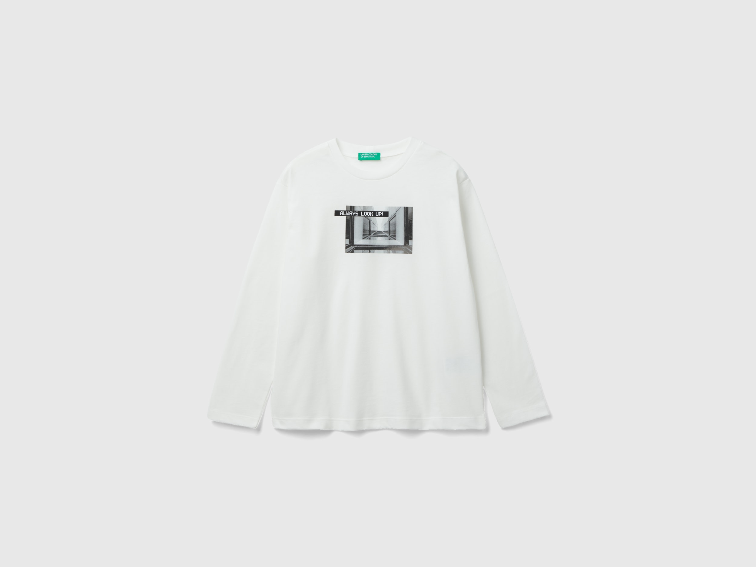 Benetton, Warm T-shirt With Photo Print, size 2XL, White, Kids