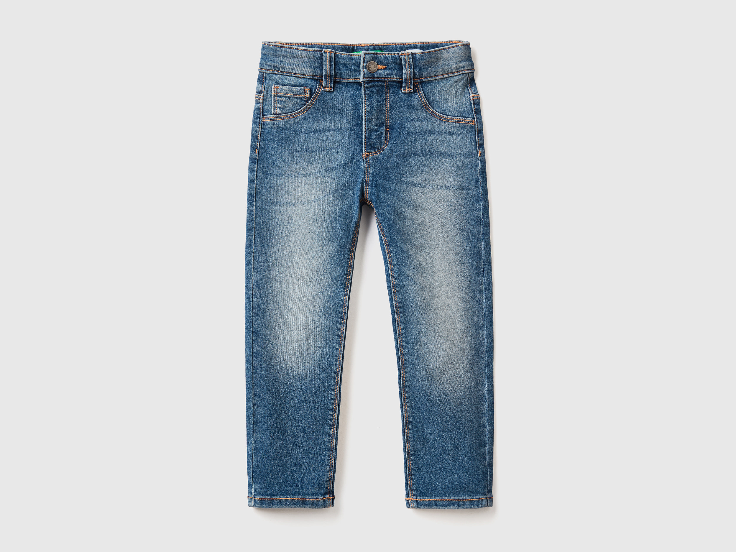 Benetton, Five-pocket Slim Fit Jeans, size 3-4, Dark Blue, Kids