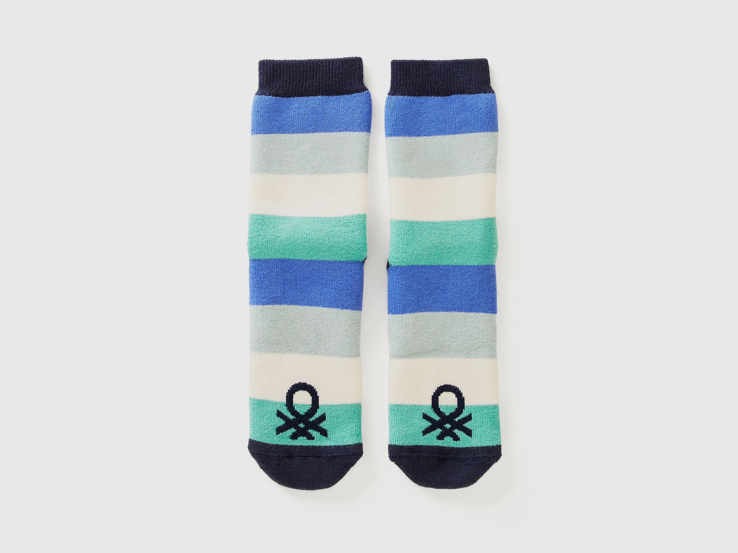 Benetton, Rutschfeste Socken In Grün Und Blau, size 25-29, Bunt, male