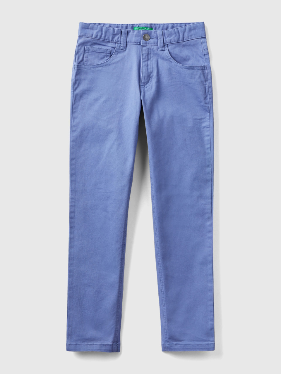 Benetton, Five-pocket Slim Fit Trousers, Light Blue, Kids