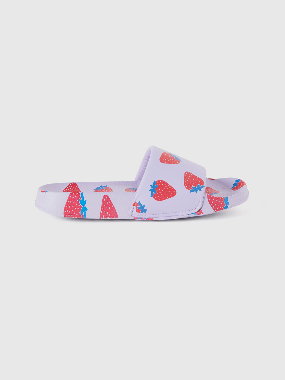 Benetton, Slippers With Strawberry Pattern, Lilac, Kids