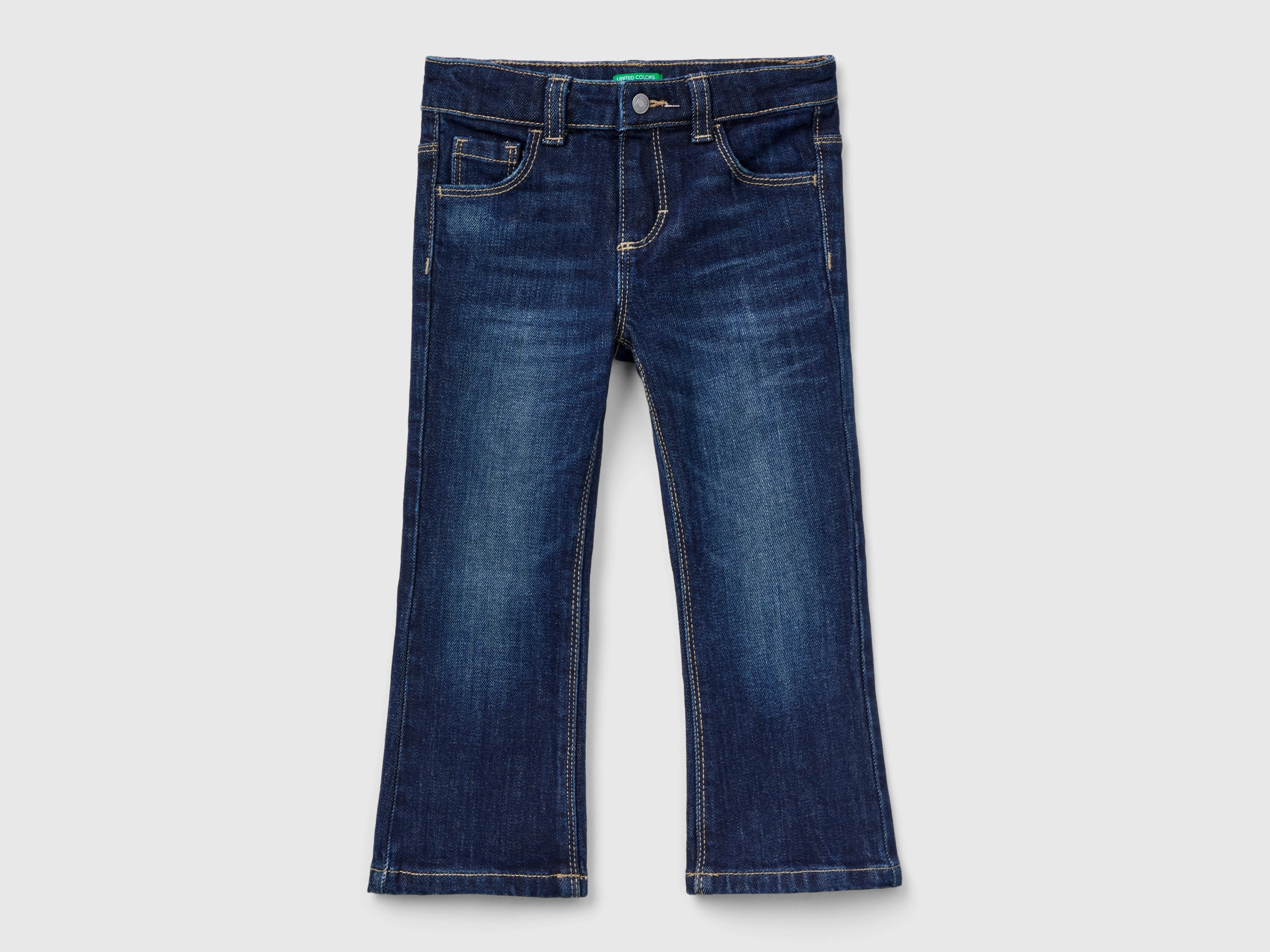 Benetton, Five Pocket Flared Jeans, size 5-6, Dark Blue, Kids