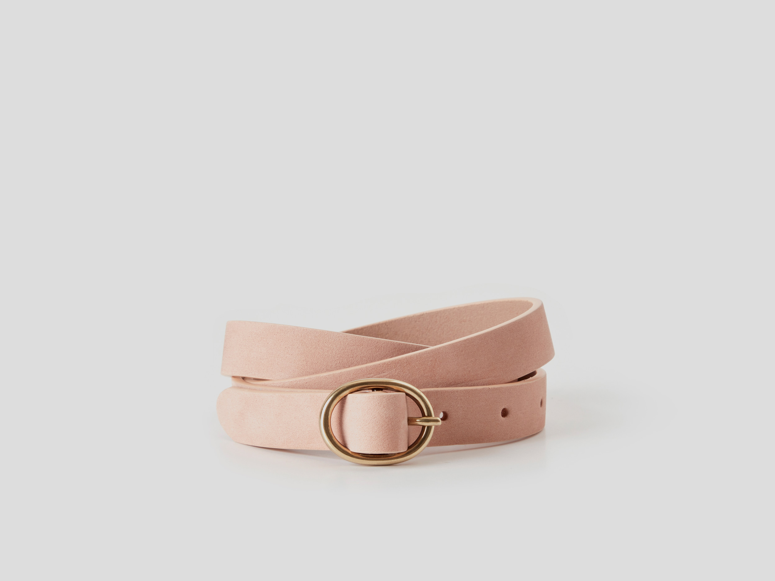 benetton, genuine suede leather belt, size xs, soft pink, women