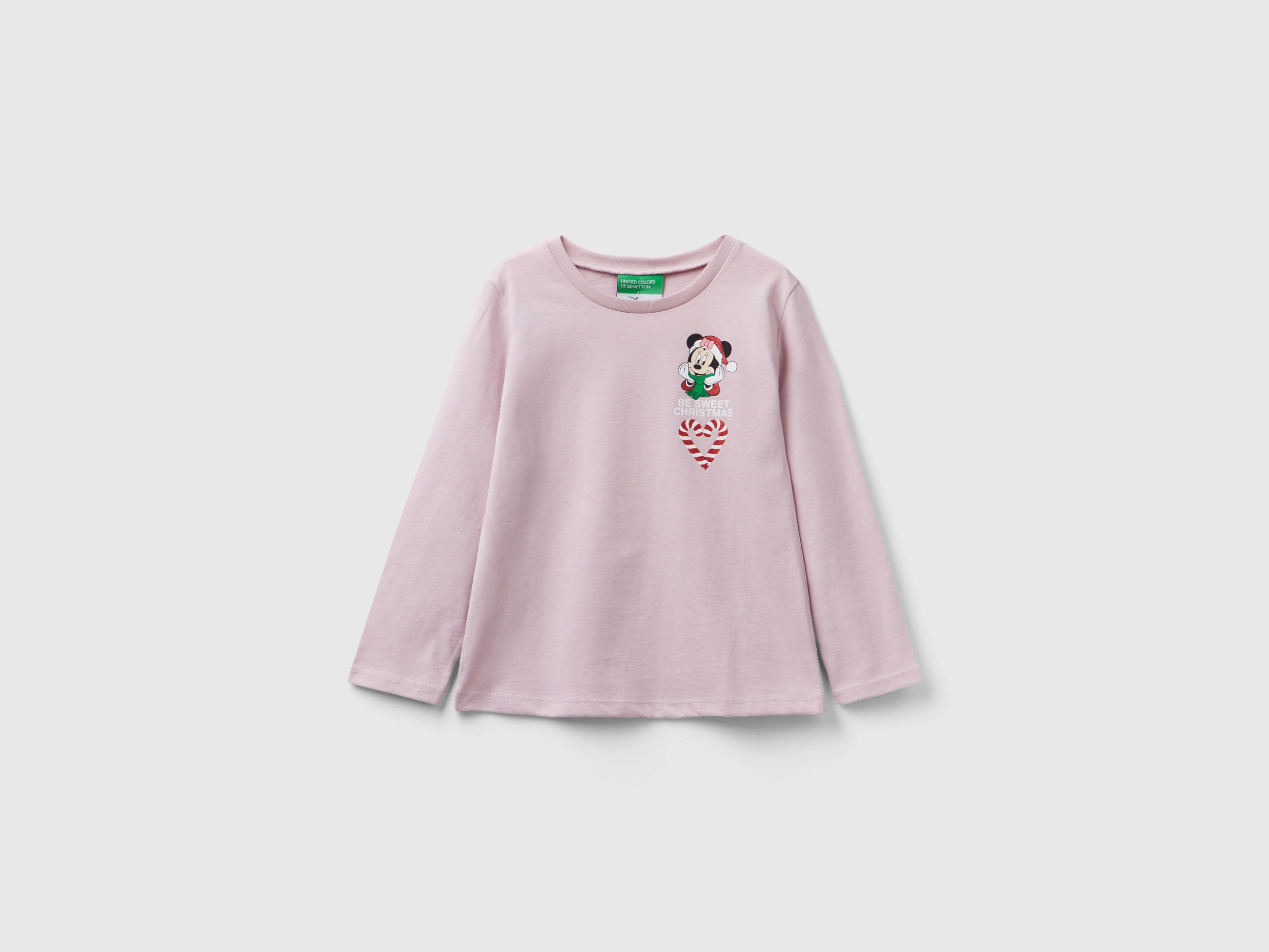 Benetton, (c)disney Christmas T-shirt, size 12-18, Pastel Pink, Kids
