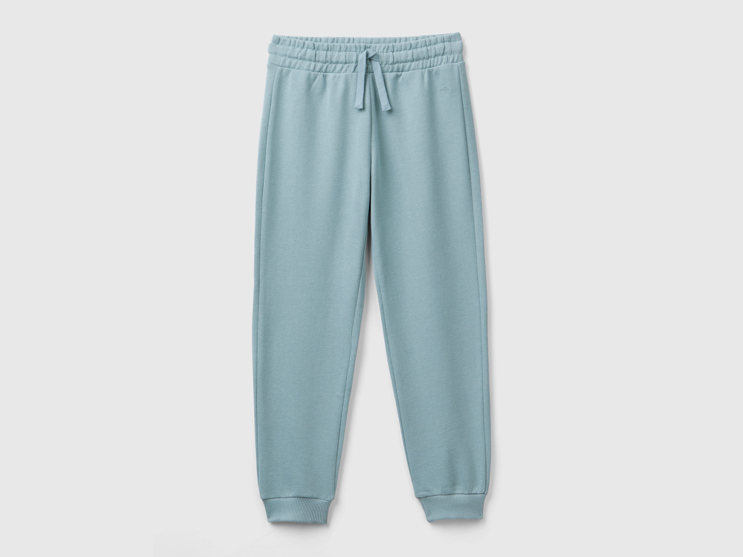 Benetton, Pantaloni In Felpa Con Logo, Grigio Perla, Bambini