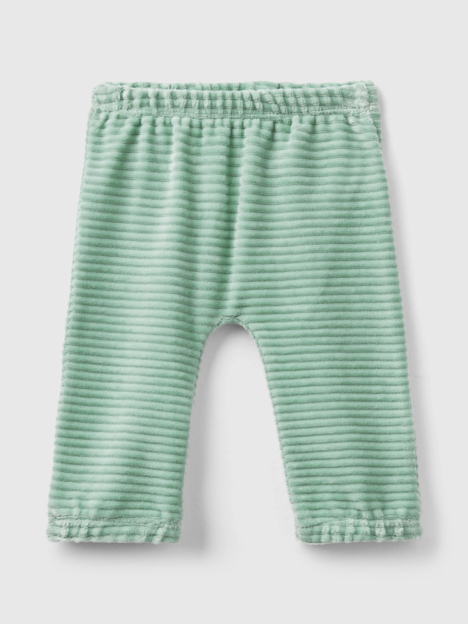 Benetton, Chenille Trousers With Embroidery, Green, Kids