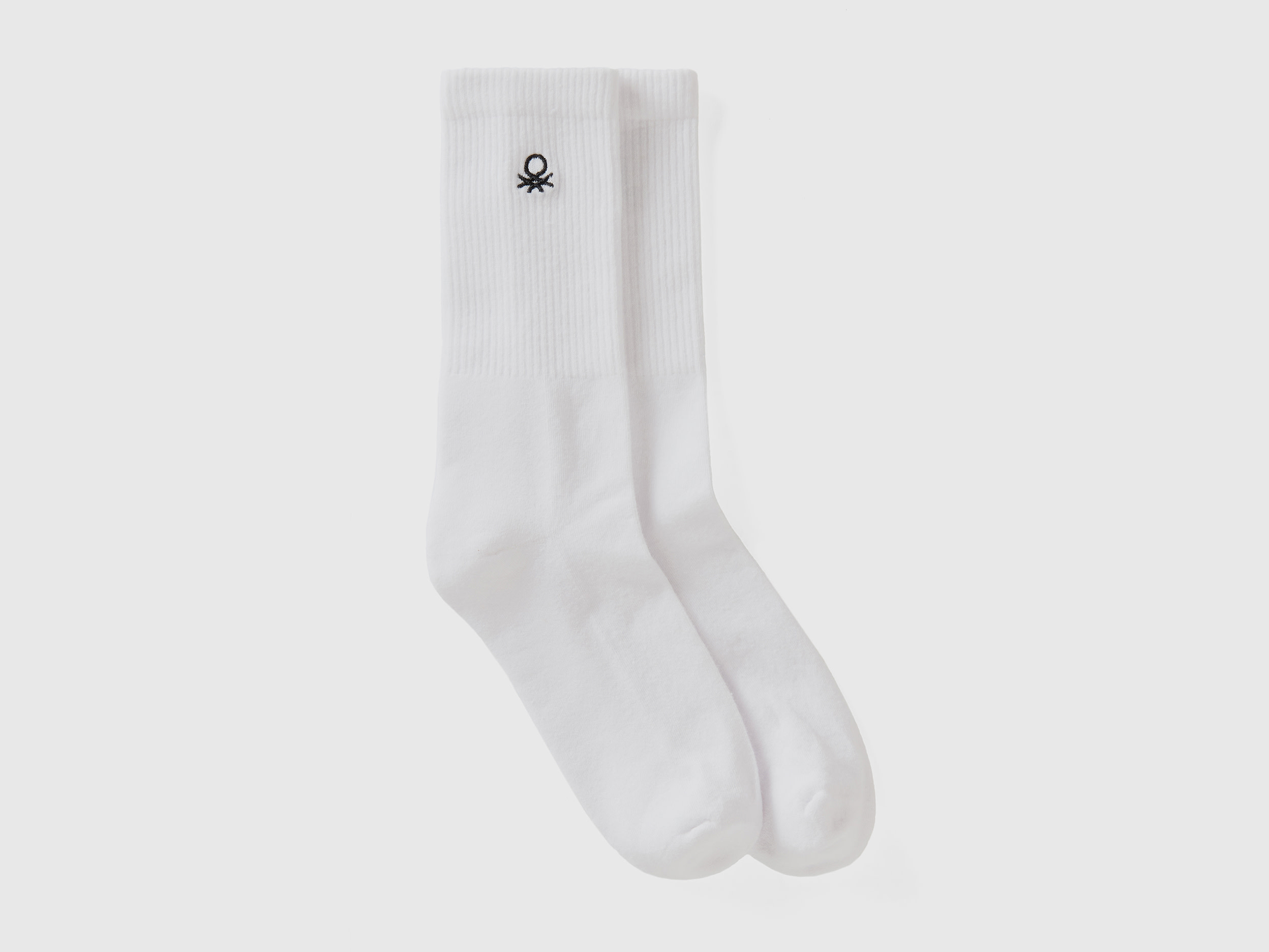 Benetton, Sportsocken Aus Gemischter Baumwolle, size 42-46, Weiss, female