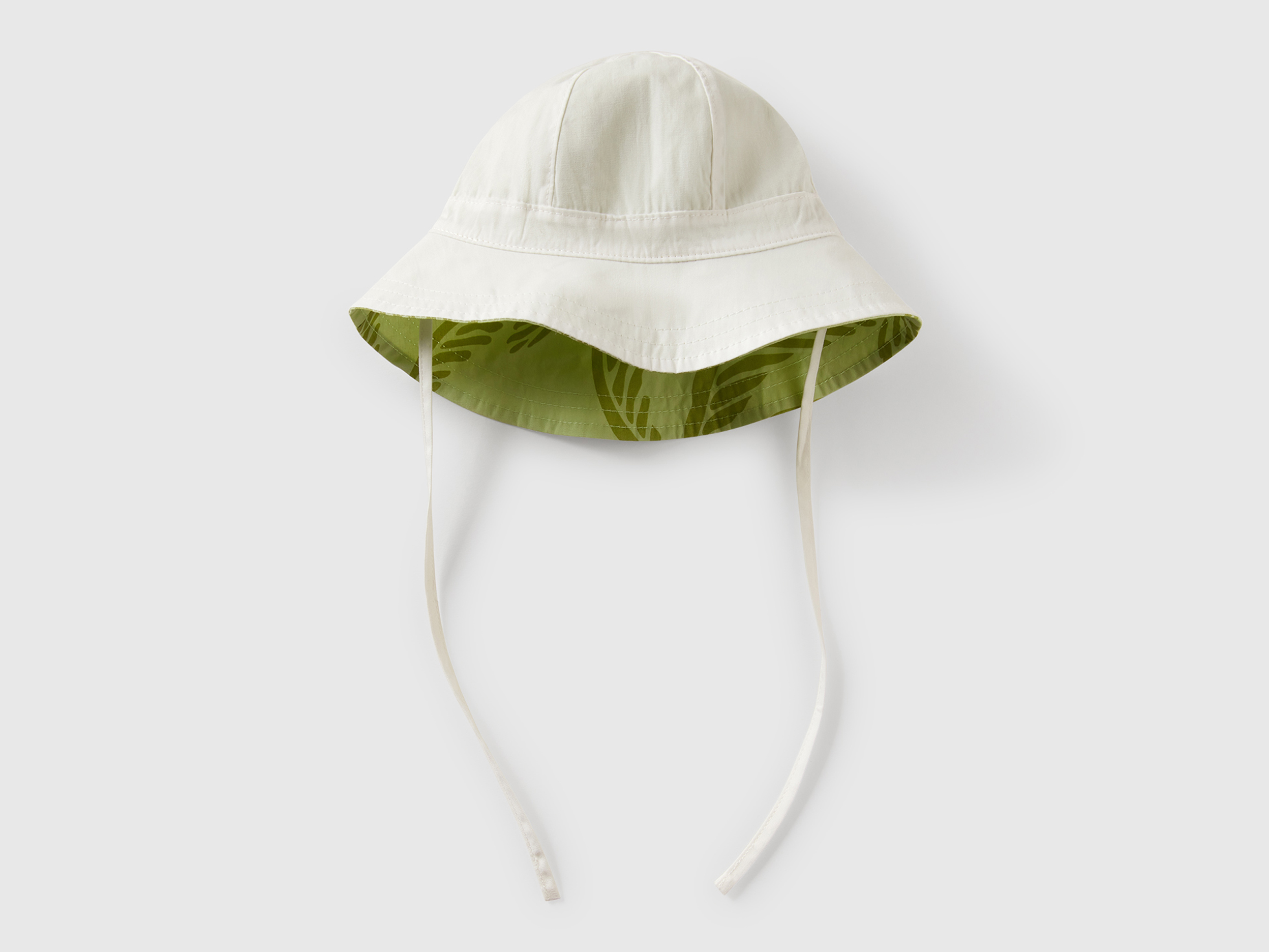Benetton, Bonnet Réversible À Imprimé Tropical, taille 1-3, Vert Clair, Enfants - United Colors of Benetton - Modalova