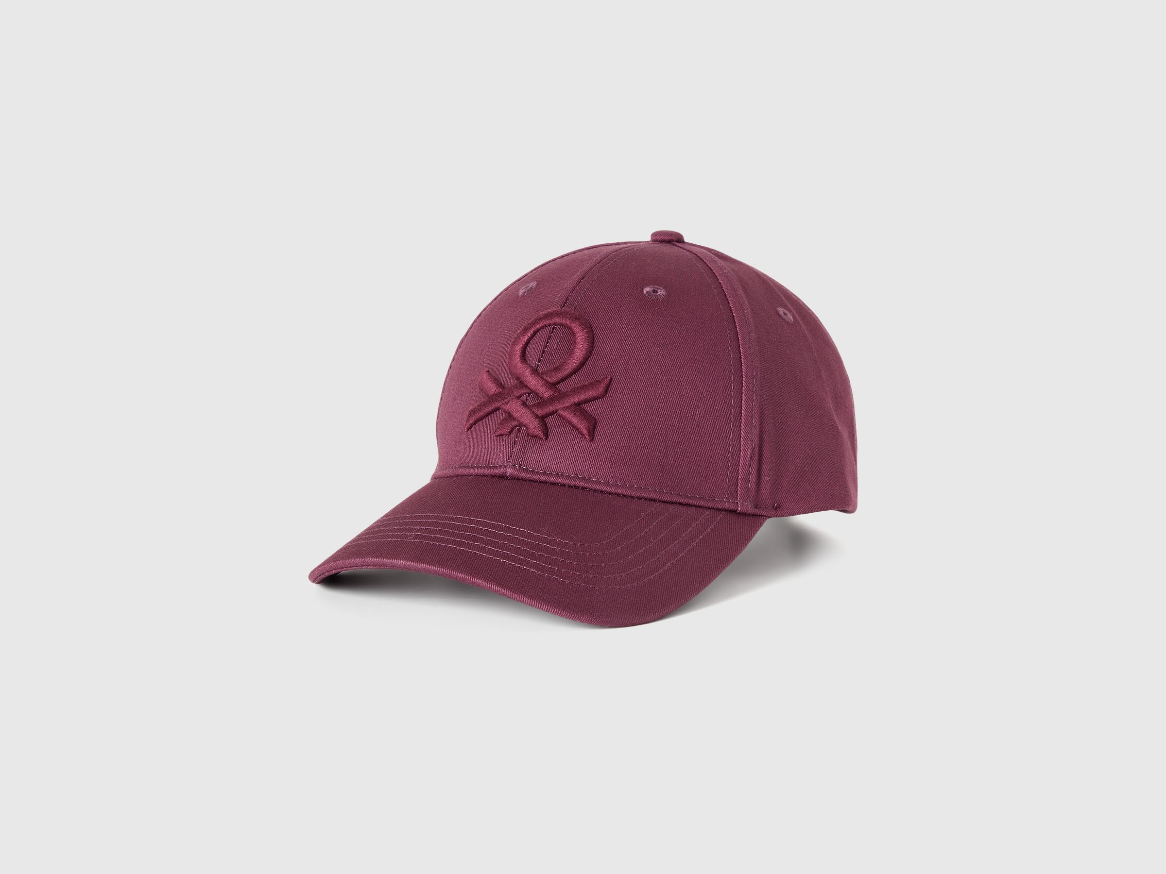 Benetton, Baseball Cap With Embroidered Logo, Size: OS, Burgundy, Men