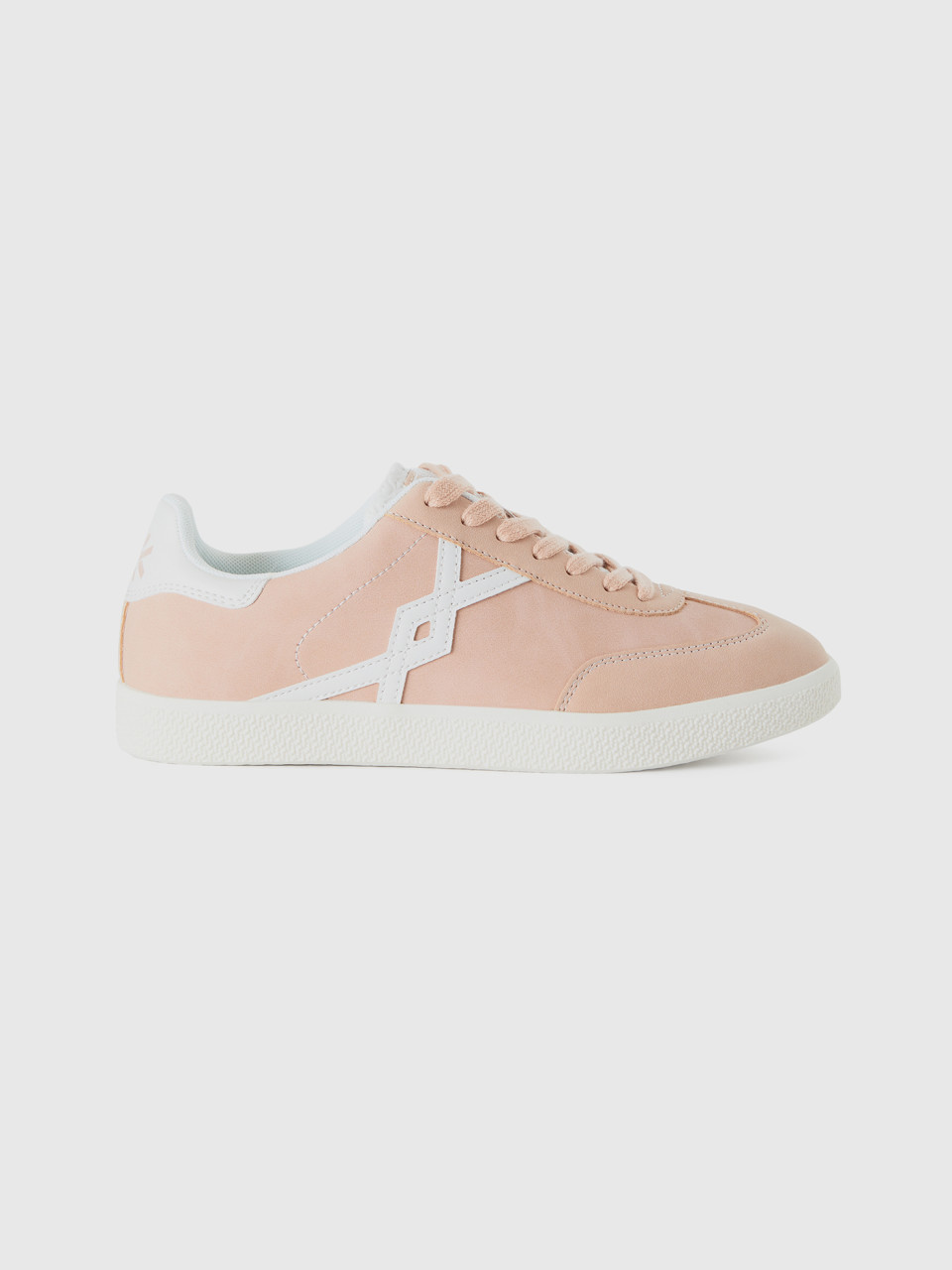 Benetton, Low-top Sneakers In Imitation Leather,5, Soft Pink