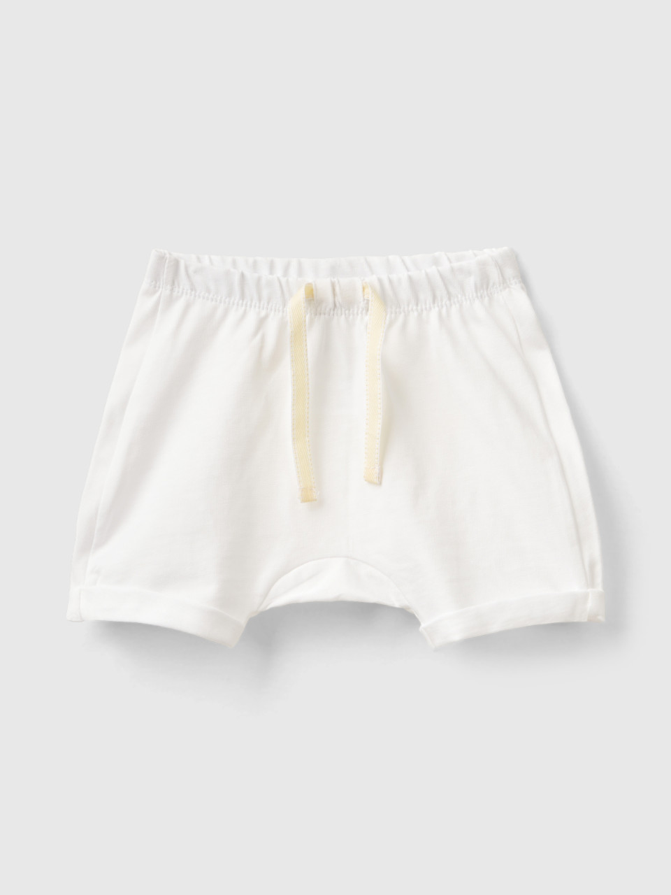 Benetton, Shorts With Patch On The Back, White, Kids