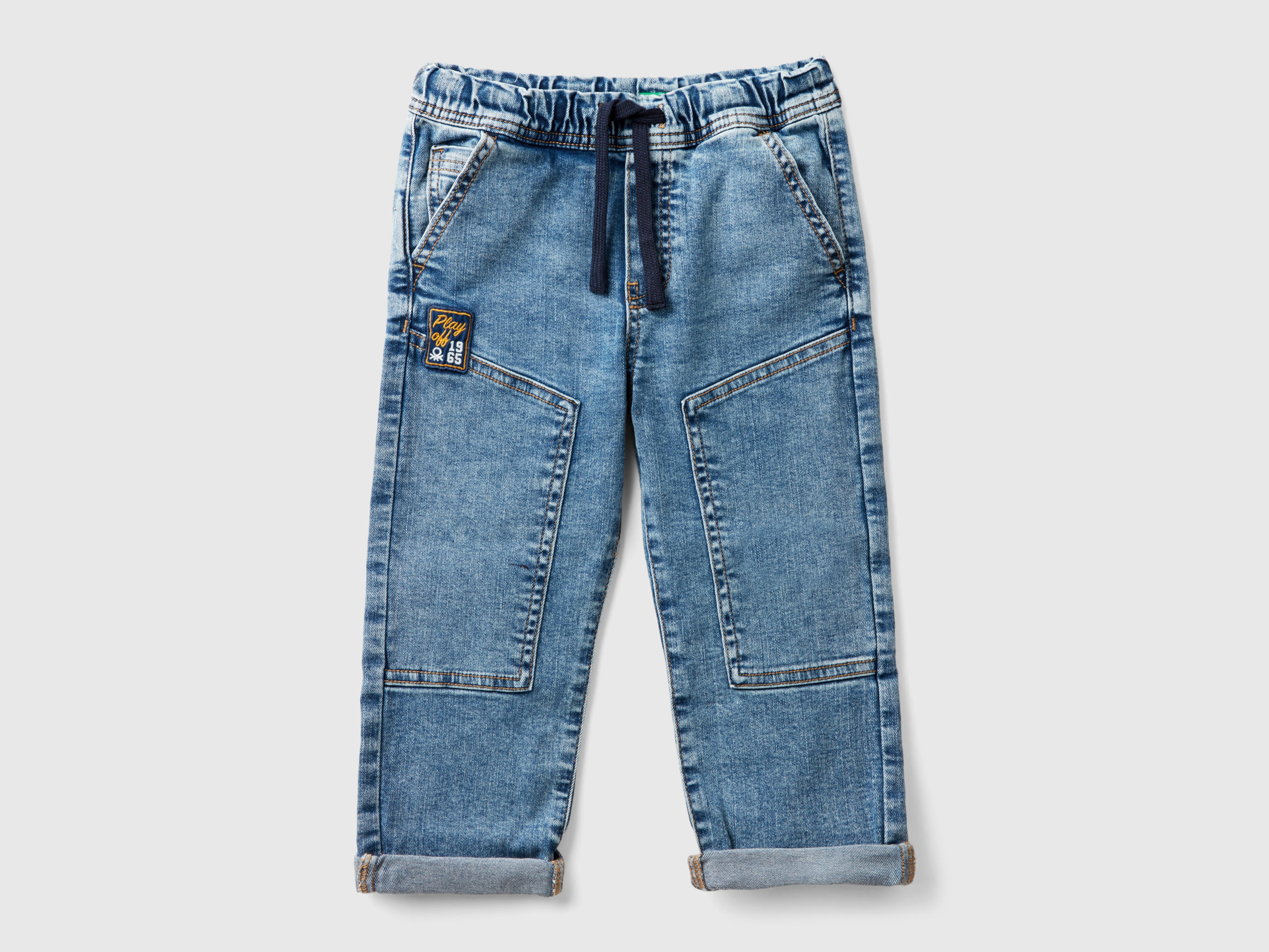 Benetton, Joggers Di Jeans, Azzurro, Bambini