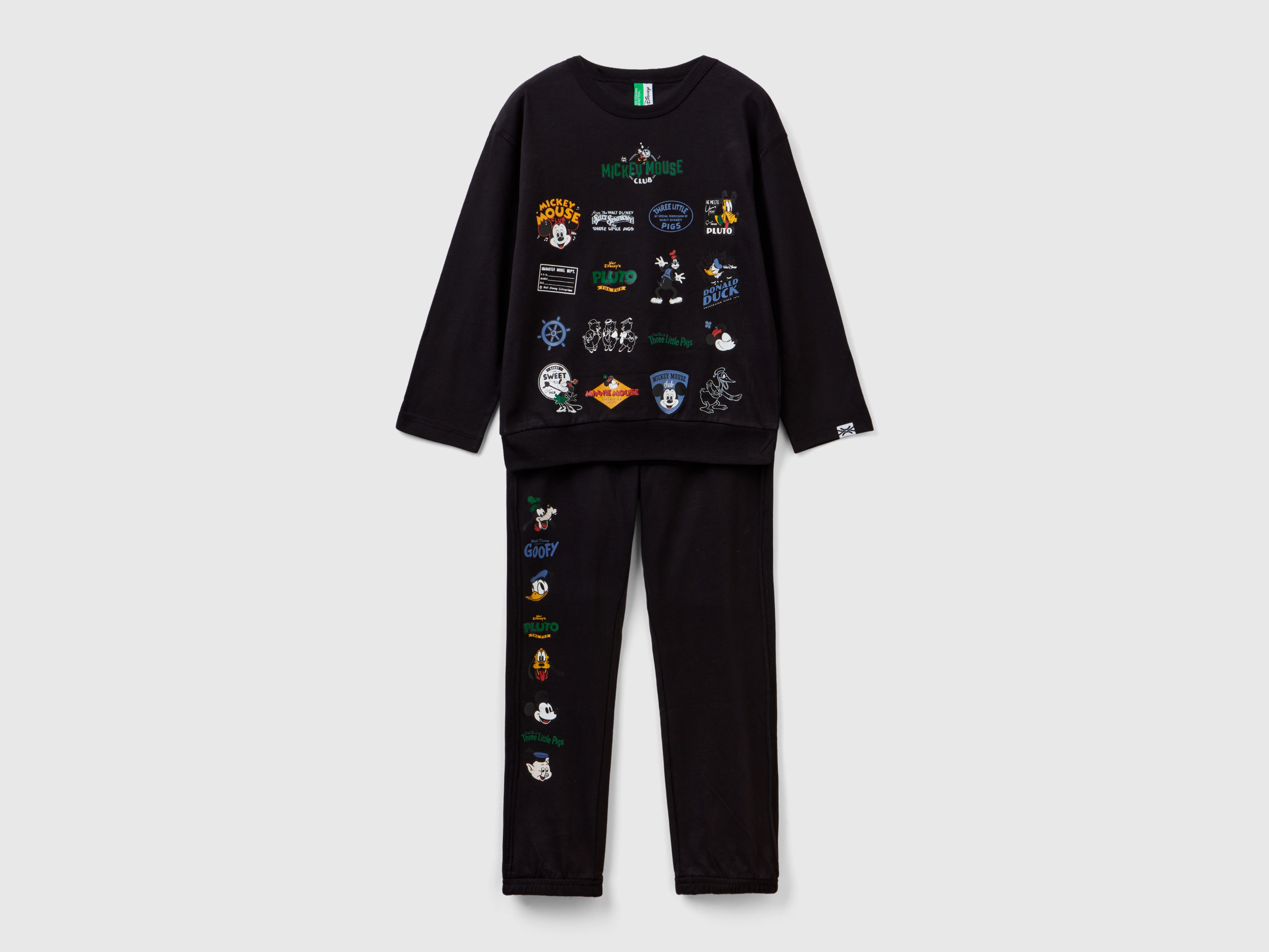 Benetton, Long Mickey Mouse Pyjamas, size 2XL, Black, Kids