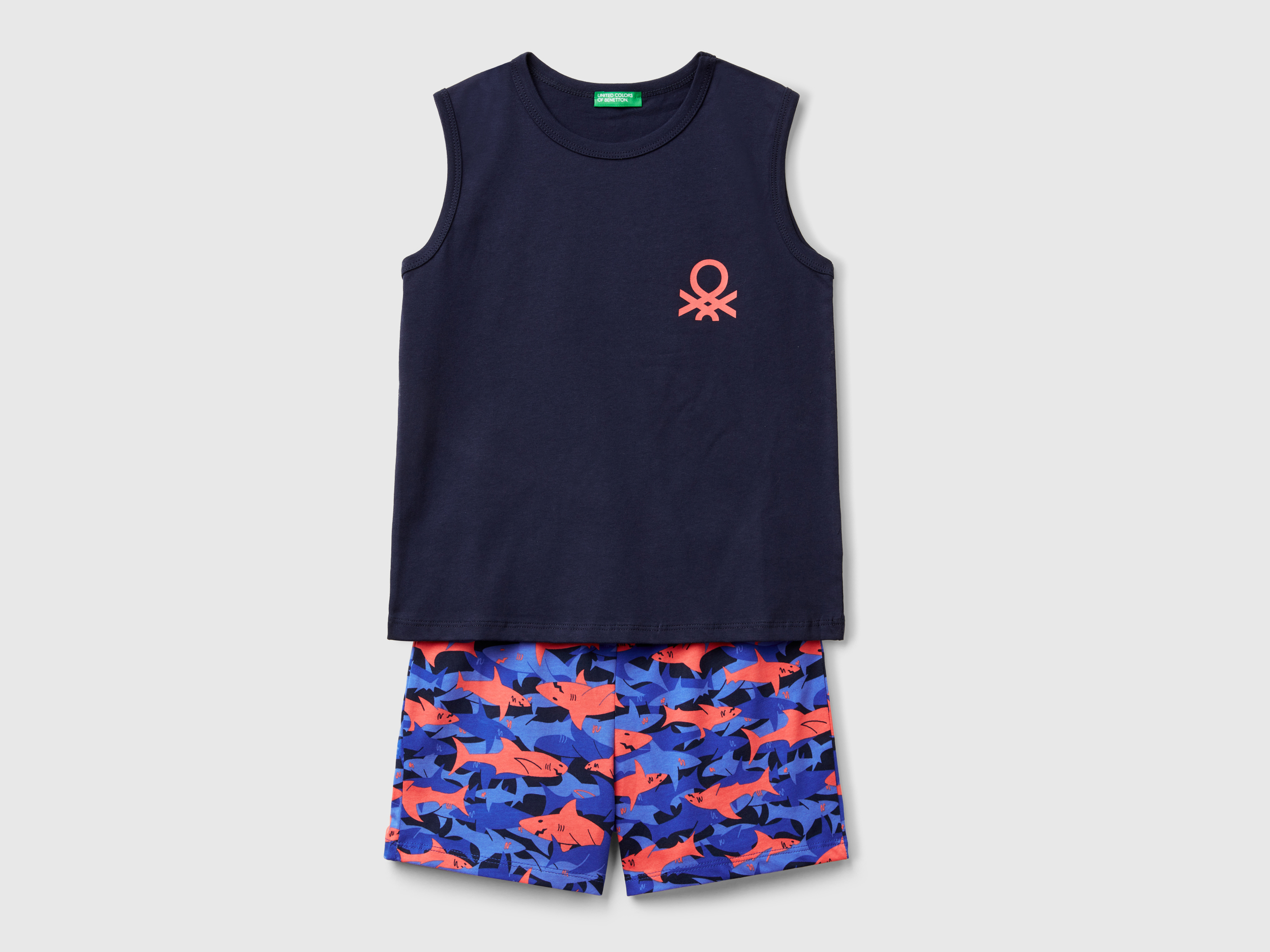Benetton, Pyjama Imprimé Requin, taille 18-24, Bleu Foncé, Enfants - United Colors of Benetton - Modalova