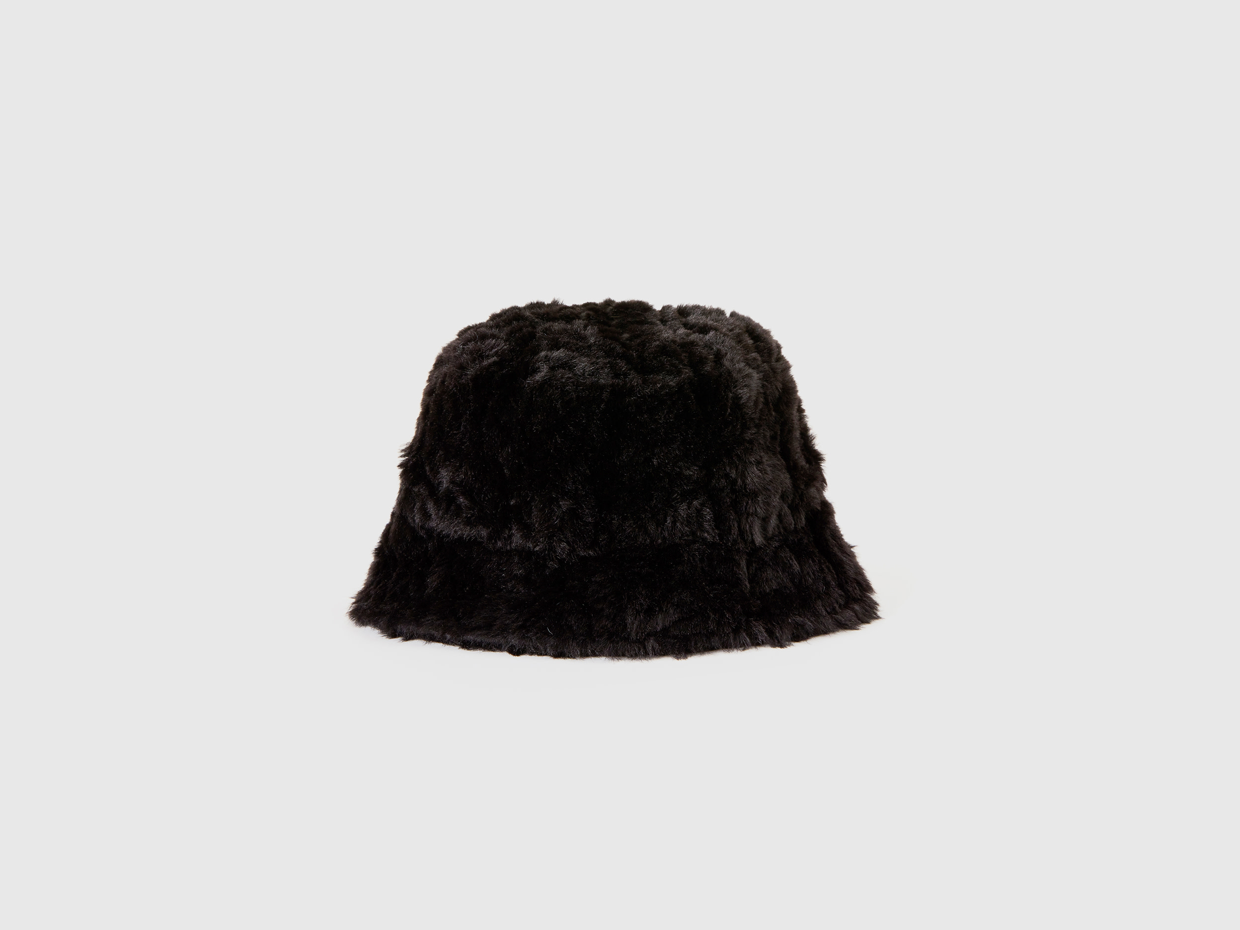 Benetton, Hat In Faux Fur, size OS, Black, Women
