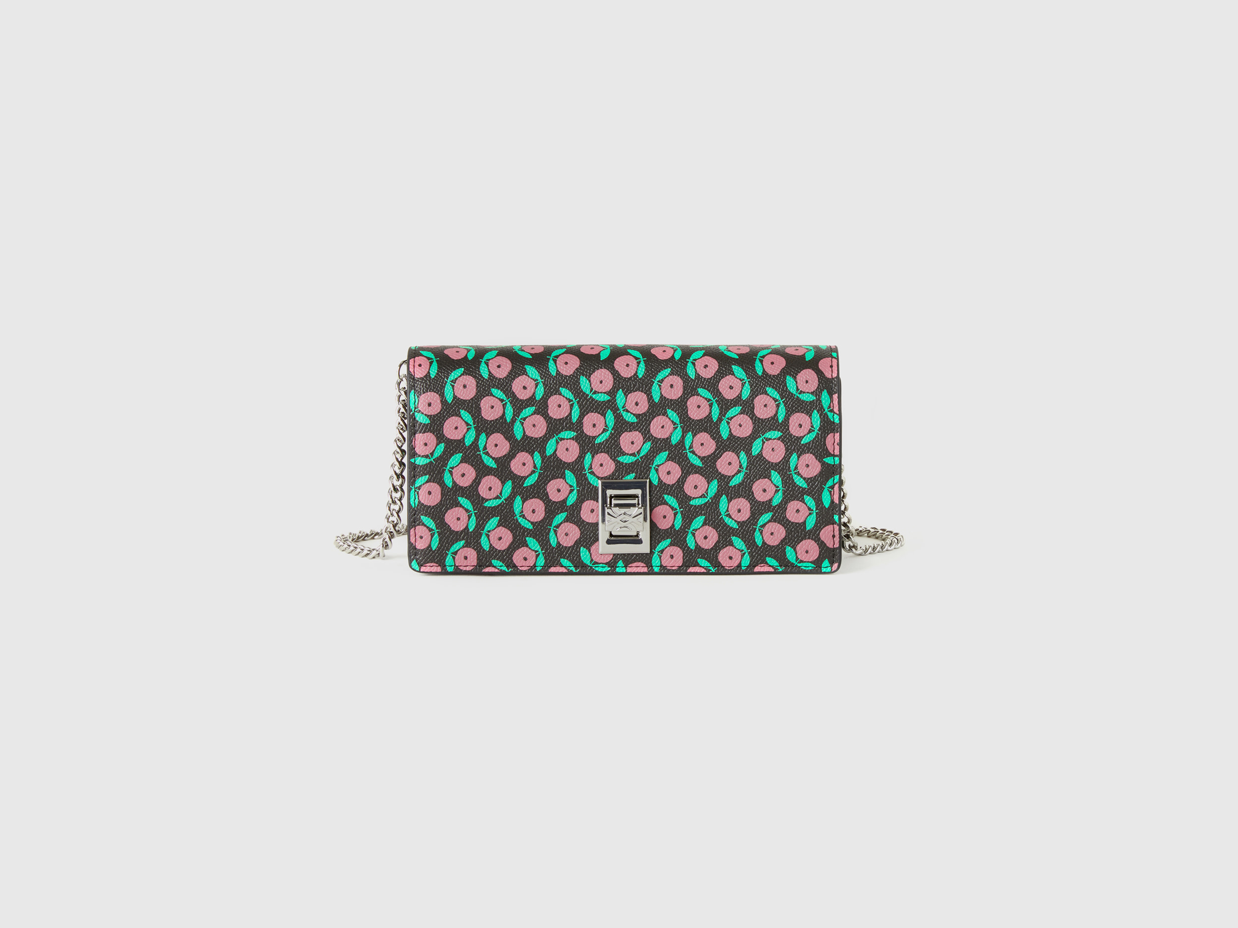Benetton, Floral Wallet Bag, size OS, Black, Women