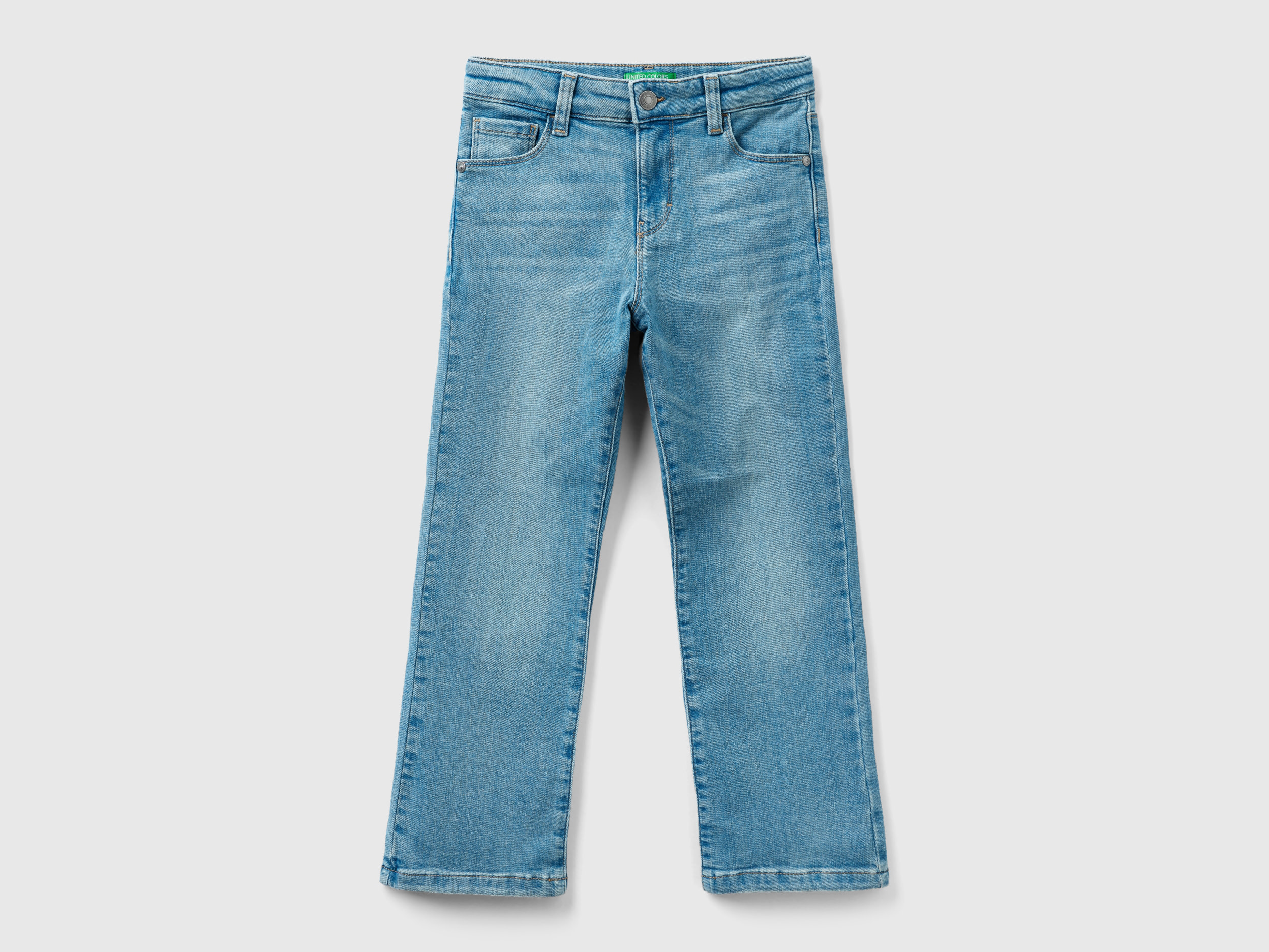 Benetton, Five Pocket Flared Jeans, size XL, Light Blue, Kids