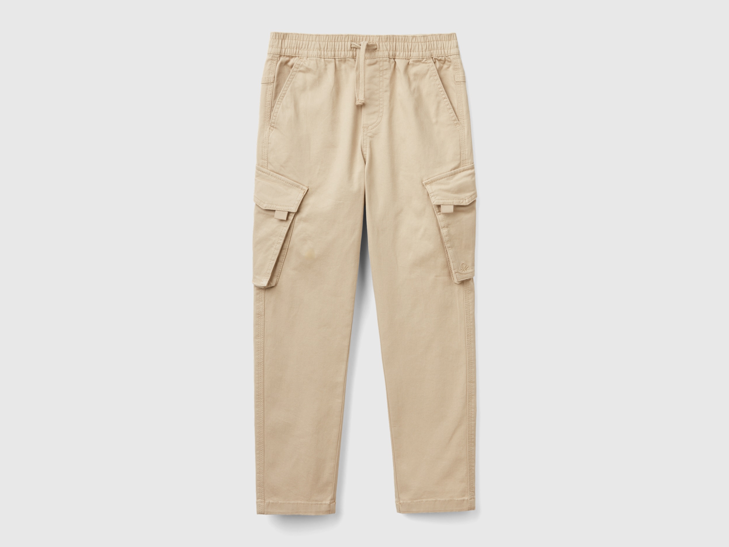 Benetton, Pantaloni Cargo Slim Fit, Beige, Bambini