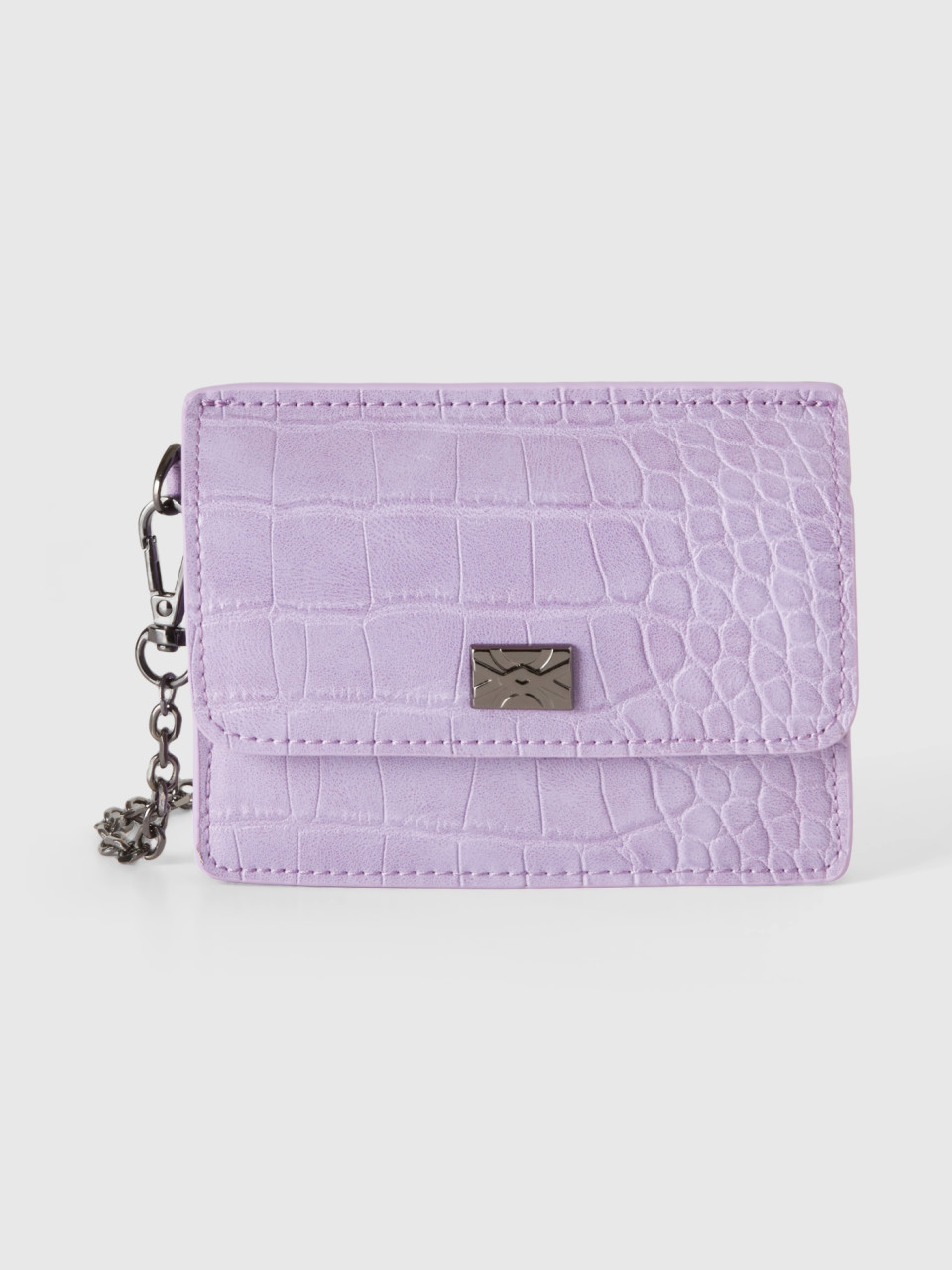 Benetton, Wallet And Card Holder In Imitation Leather, Lilac, Women