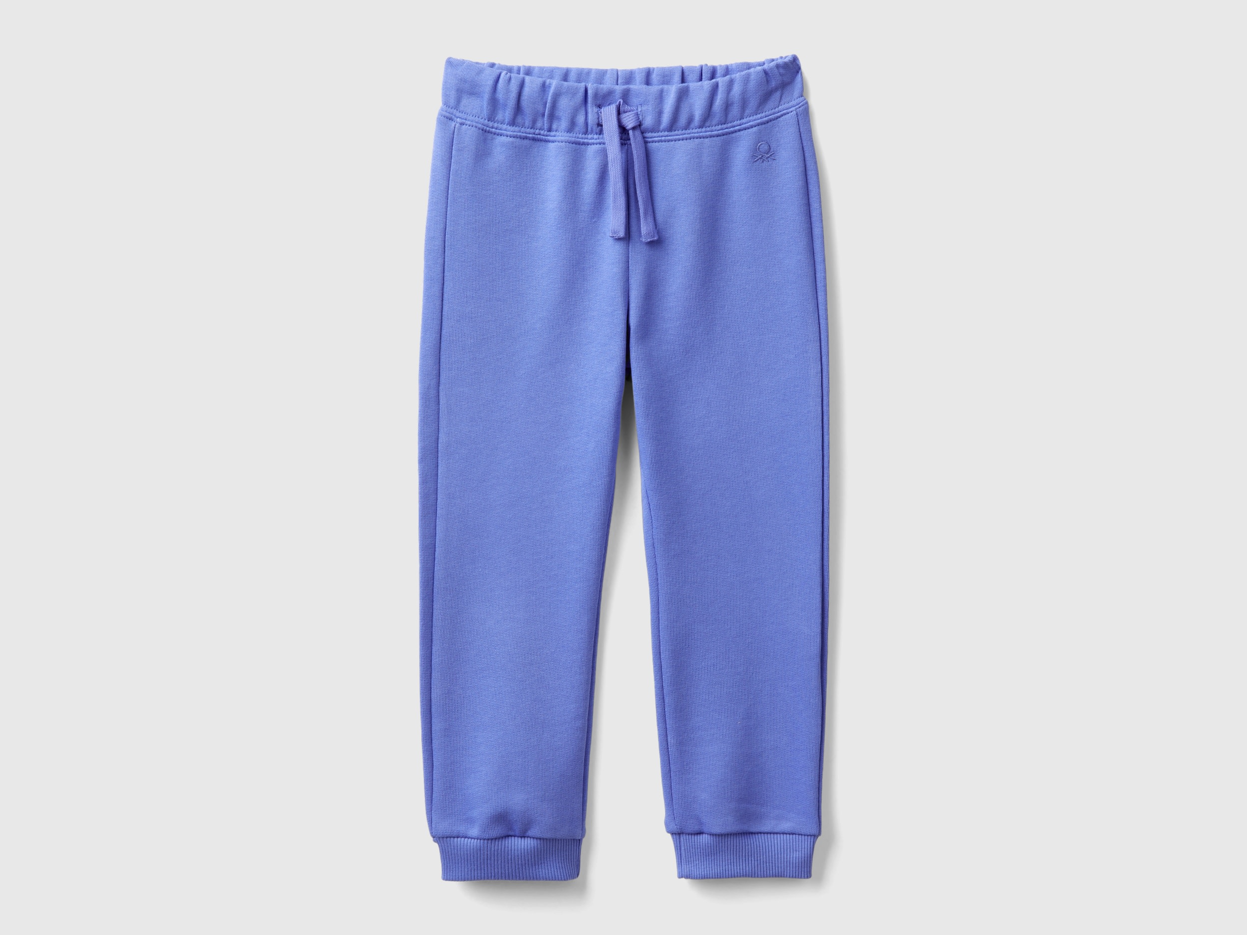 Benetton, Pantaloni In Felpa Di Cotone Bio, Pervinca, Bambini