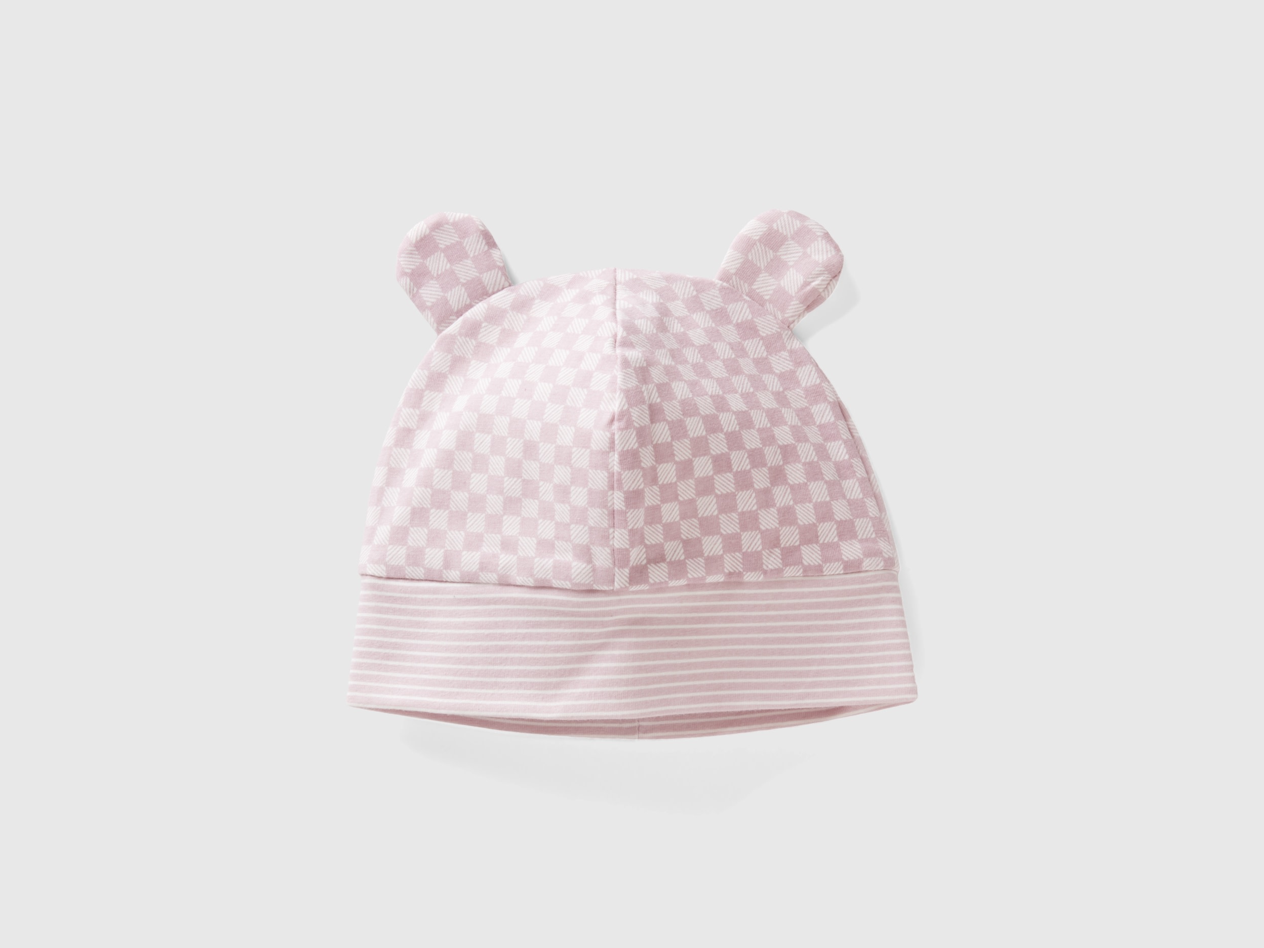 benetton, bonnet en coton à petites oreilles, taille 1-3, rose pâle, enfants