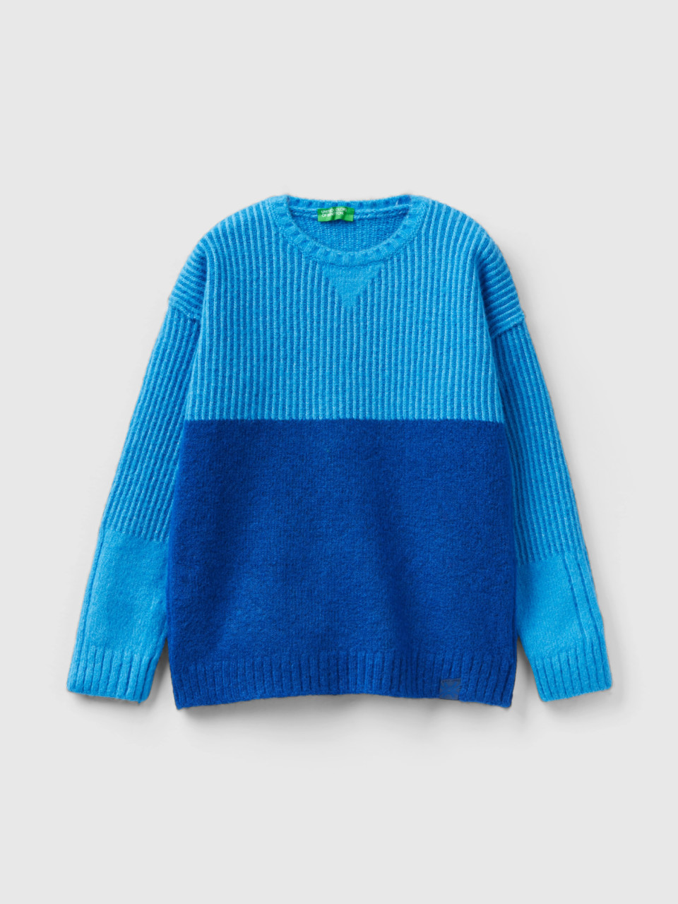 Benetton, Regular Fit Chenille Sweater, Bright Blue, Kids