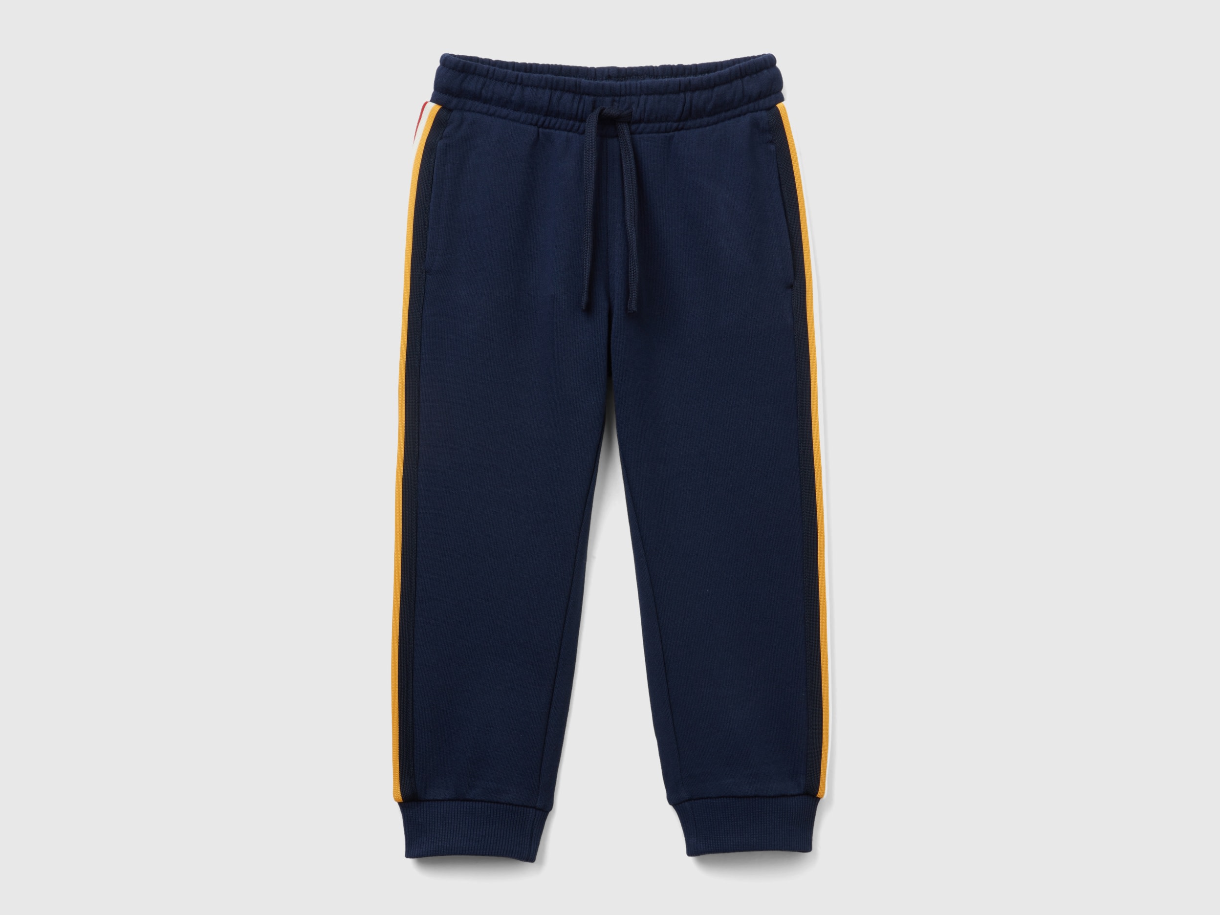 Benetton, Sweat Joggers With Bands, size 2-3, Dark Blue, Kids