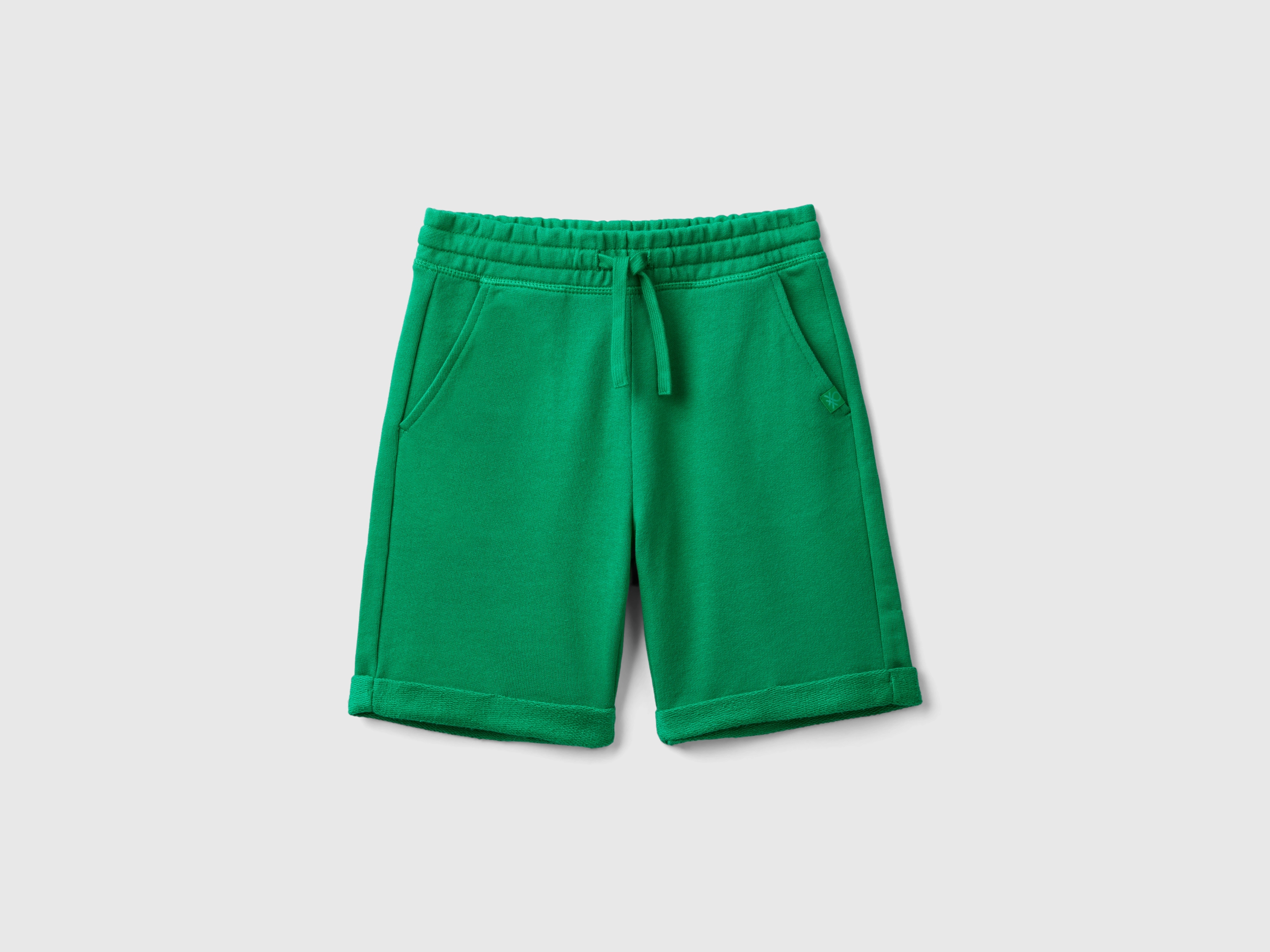 United Colors of Benetton Benetton, Βερμούδα Φούτερ Από Αγνό Βαμβακερό, size XL, Πρασινο, Παιδικά