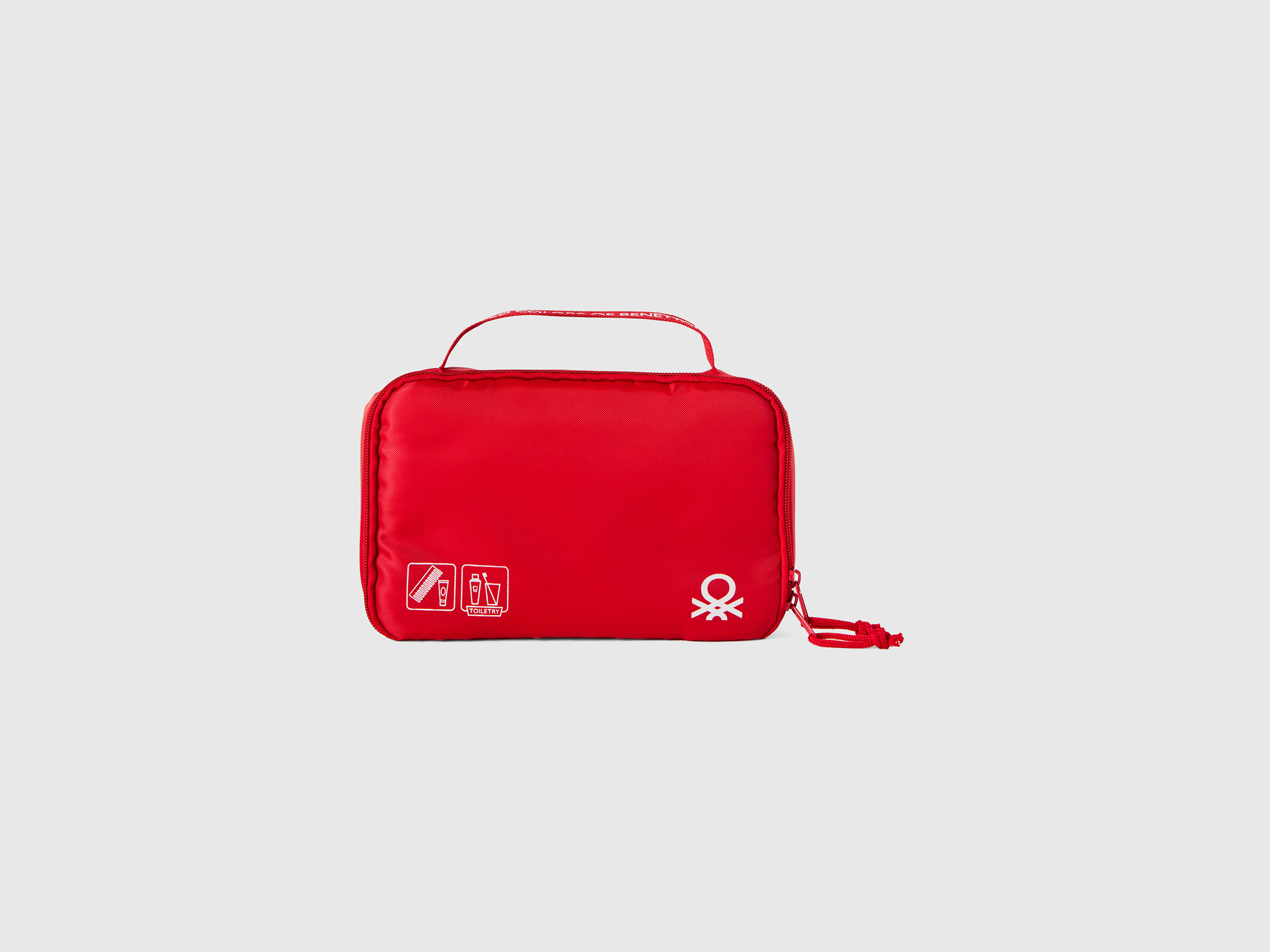 Benetton, Red Travel Toiletry Bag With Hook, Rosso, Donna