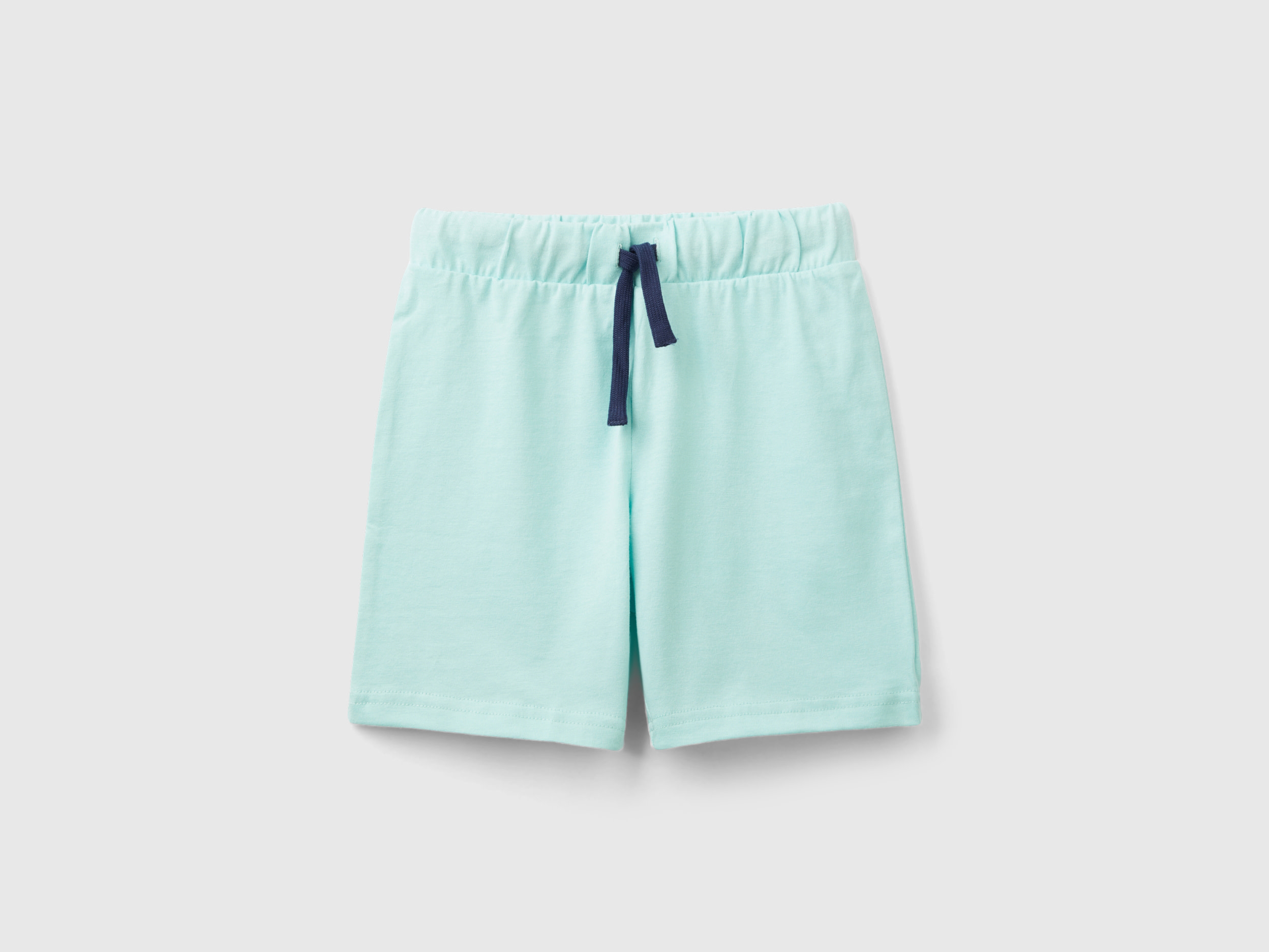 Benetton, Bermuda In Jersey, Verde Acqua, Bambini