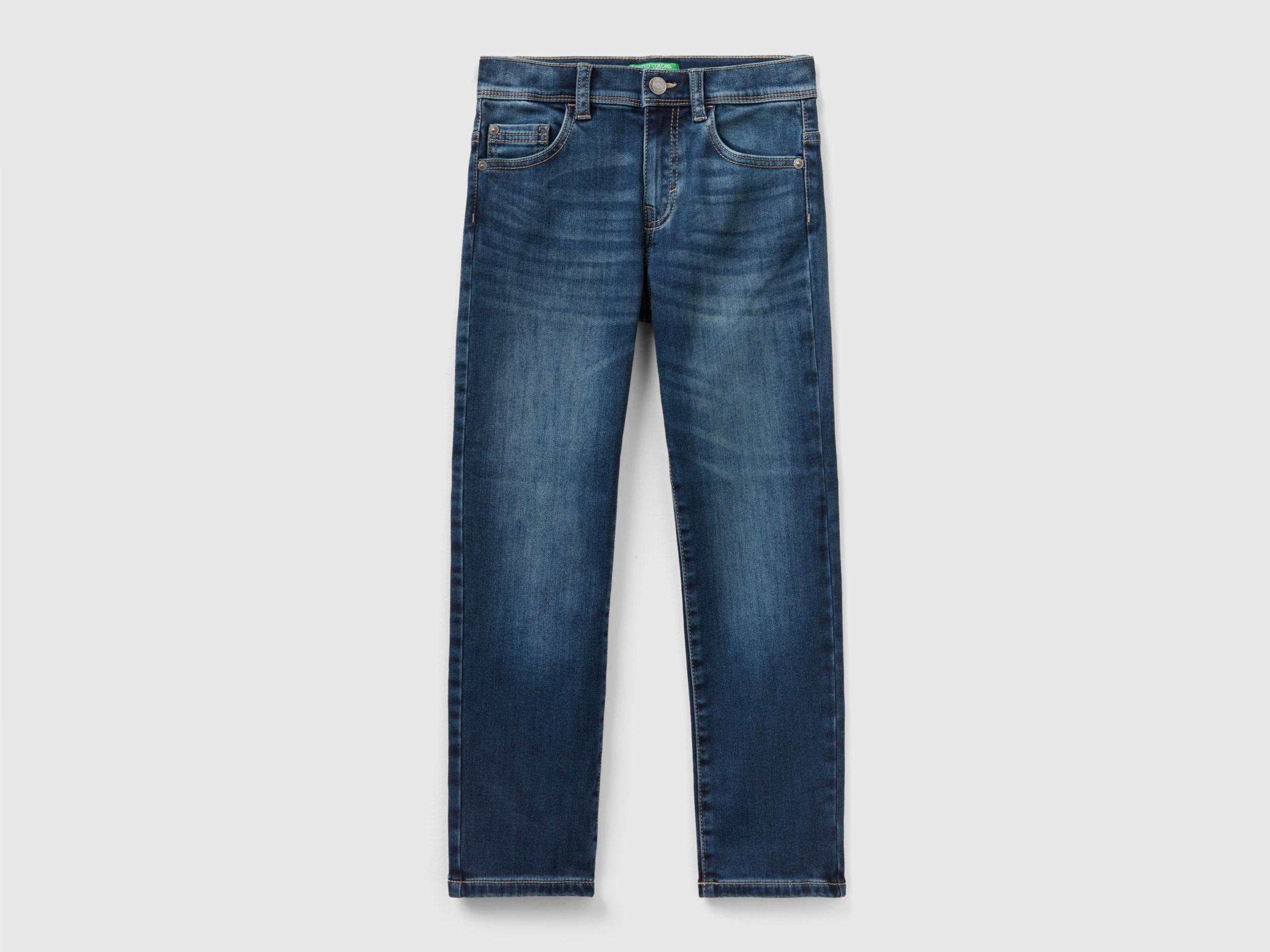 Benetton, Thermal Slim Fit Jeans, size S, Blue, Kids