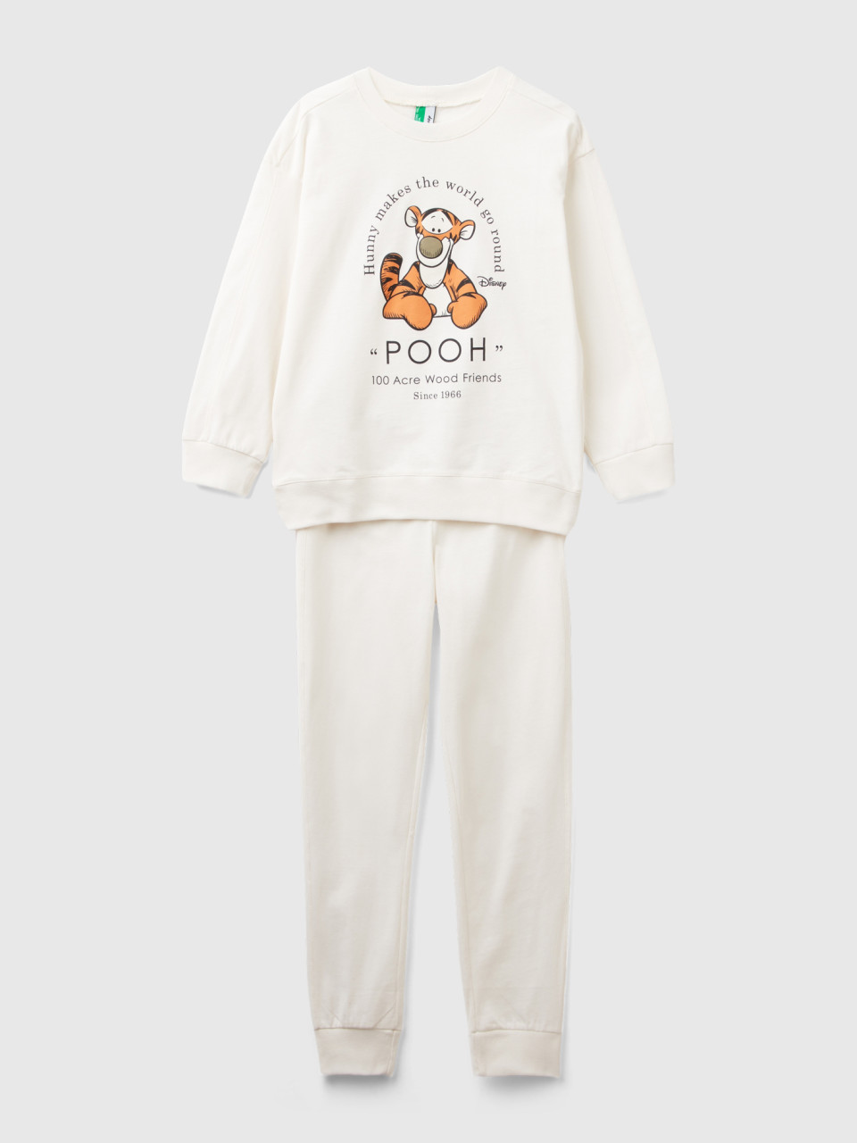 Benetton, ©disney Pyjamas With Tigger Print, Creamy White, Kids