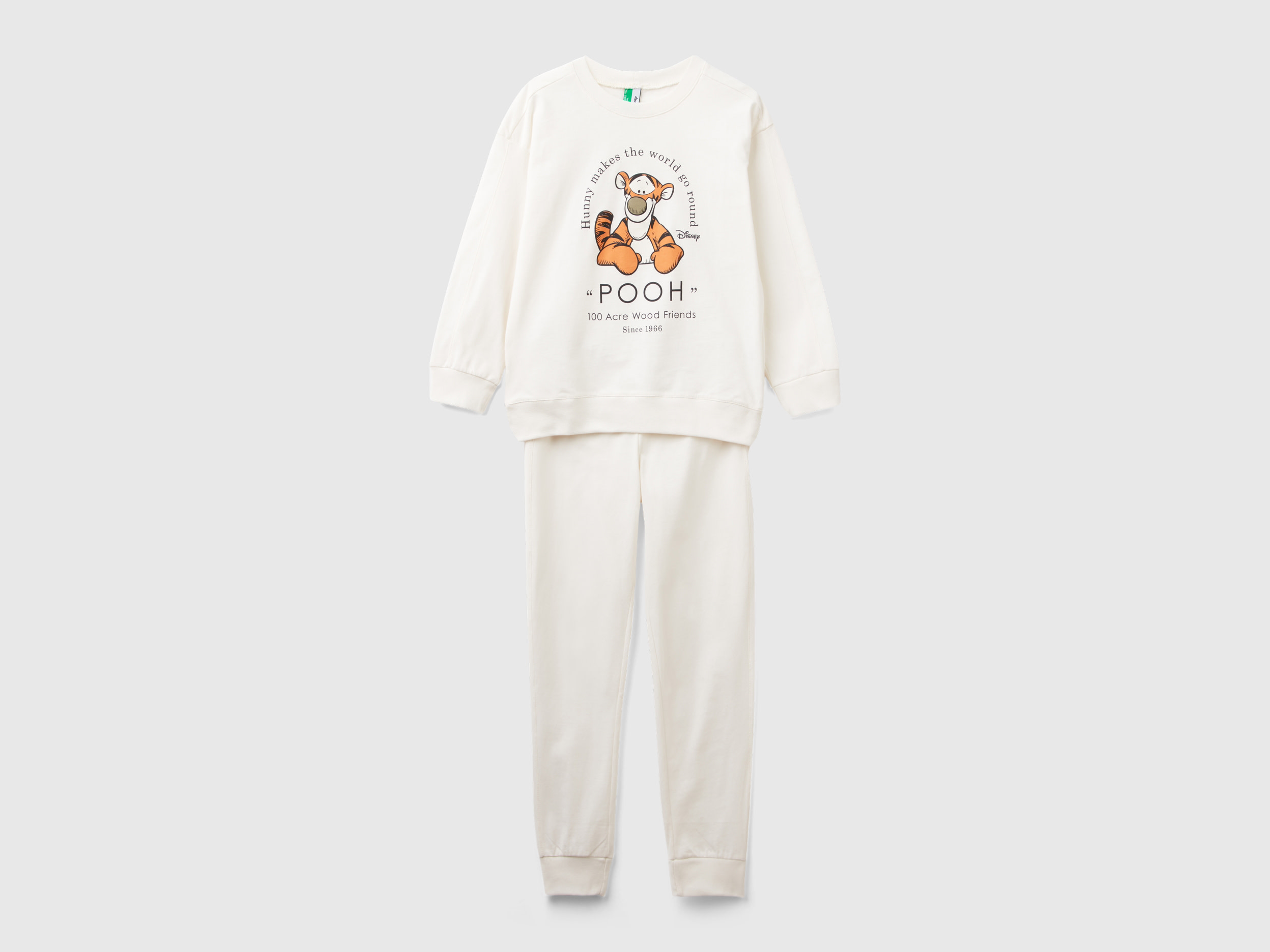 Benetton, Pigiama ©disney Con Stampa Tigro, Bianco Panna, Bambini