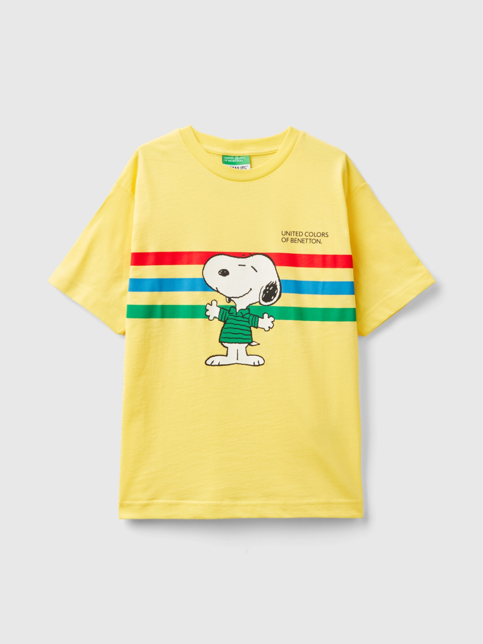 Benetton, Shirt Mit ©peanuts-print, Gelb, male