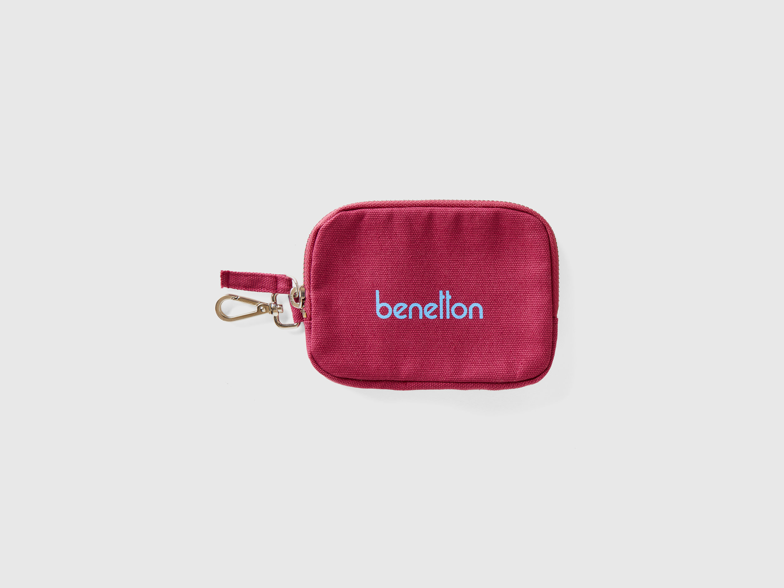 Benetton, Burgundy Keychain And Coin Purse, Bordeaux, Donna